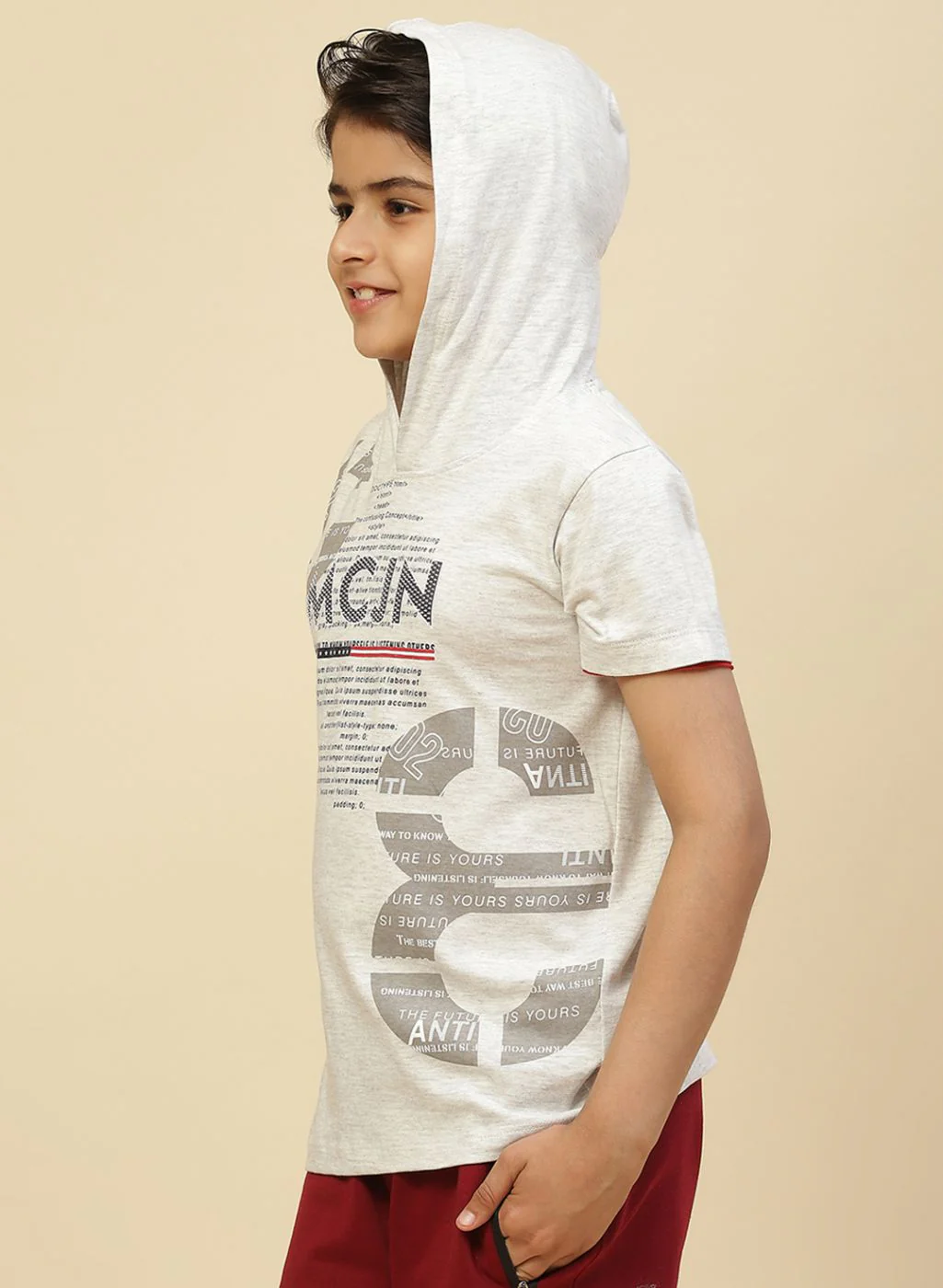 Boys Grey Printed T-Shirt - Image 2