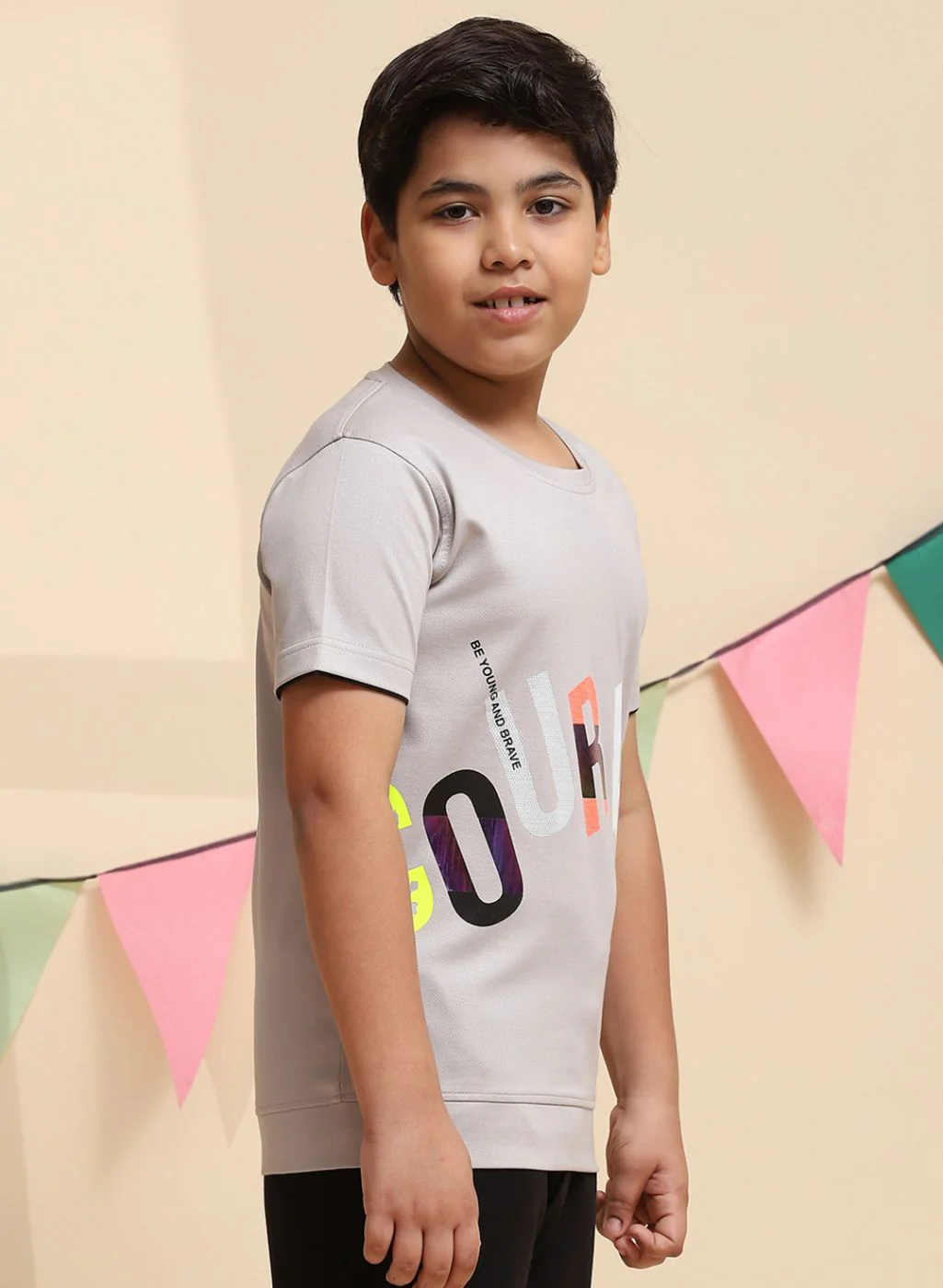 Boys Grey Printed T-Shirt - Image 4
