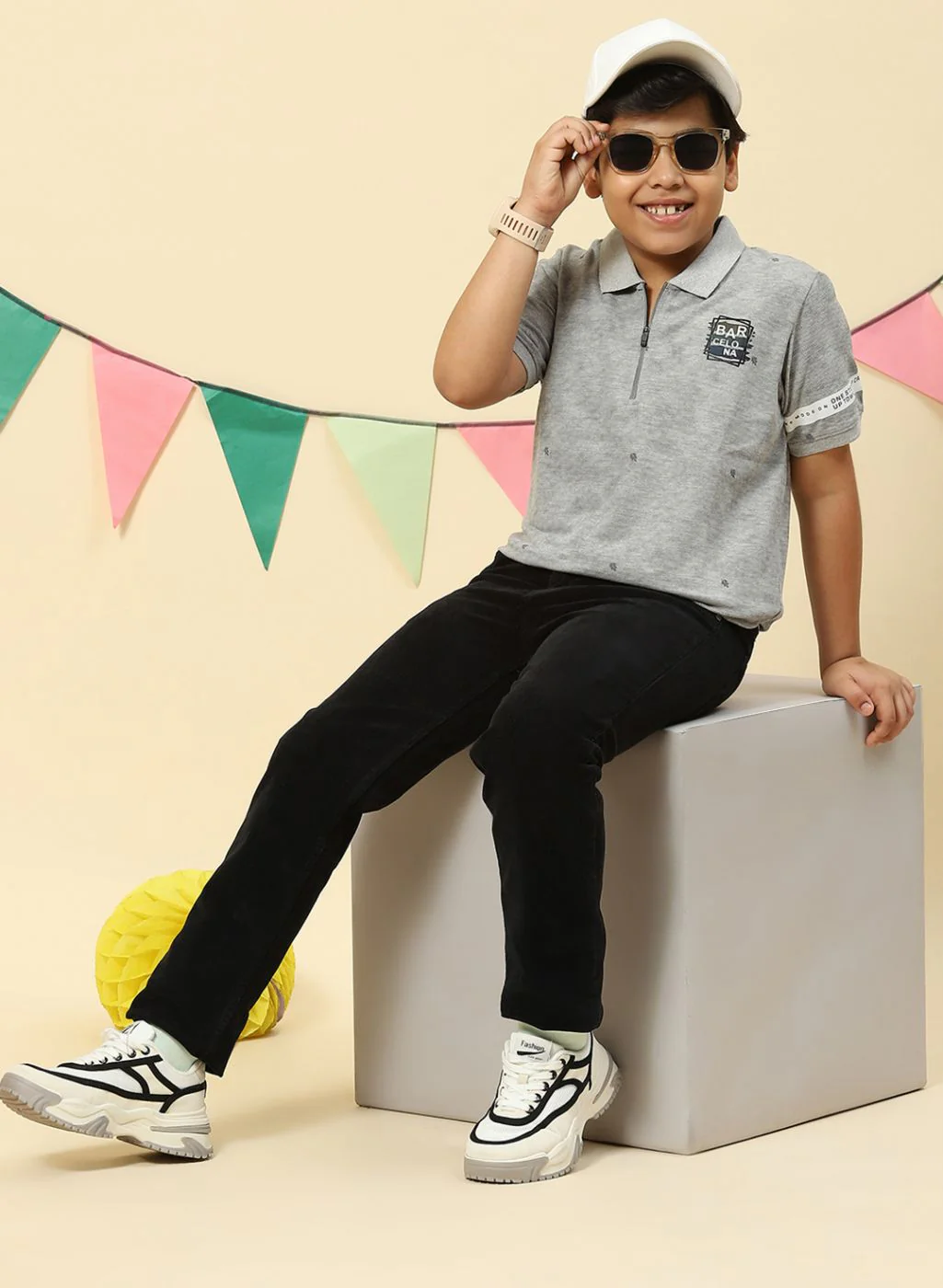 Boys Grey Printed T-Shirt - Image 2