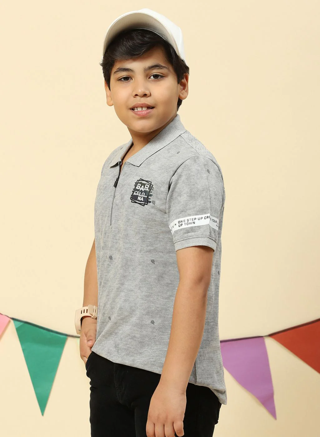Boys Grey Printed T-Shirt - Image 3