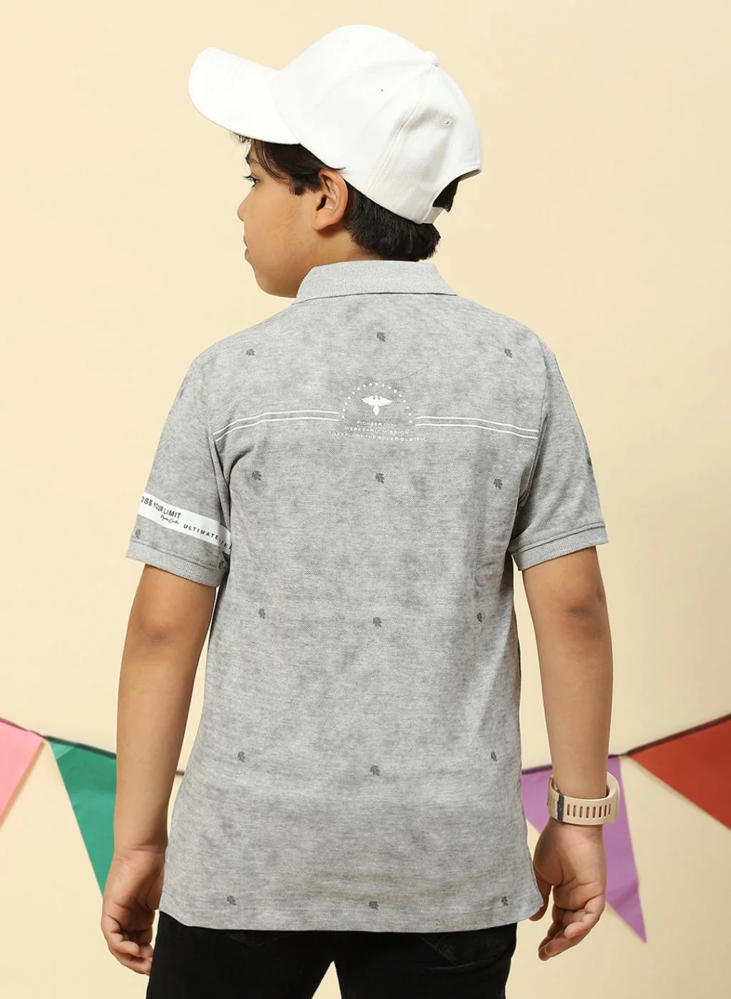 Boys Grey Printed T-Shirt - Image 5