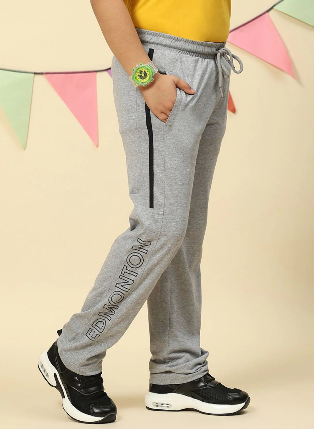 Boys Grey Regular Fit Lower - Image 4