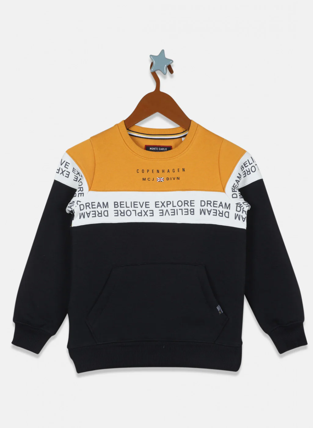 Boys Mustard & Navy Printed Tracksuit - Image 3