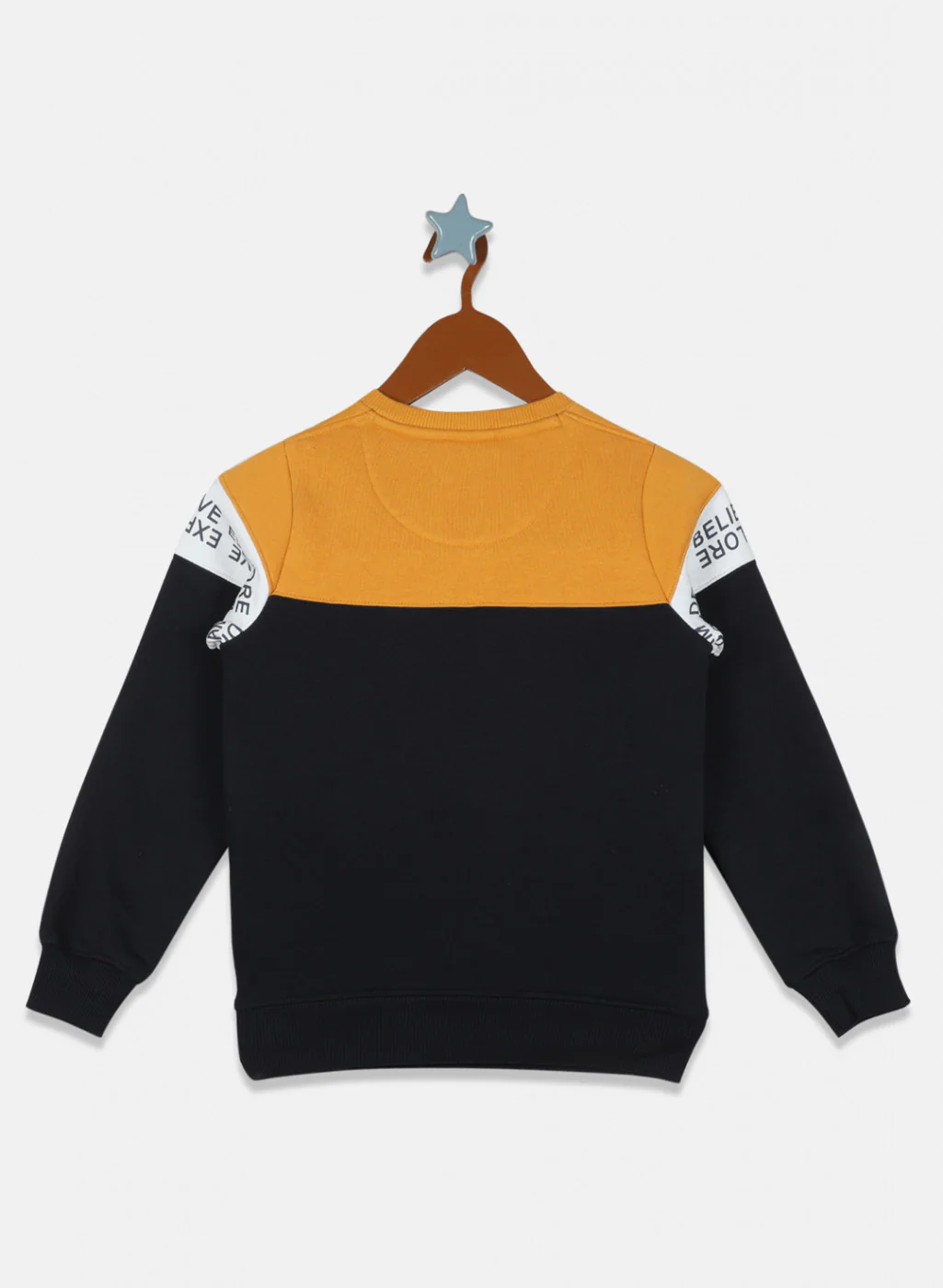 Boys Mustard & Navy Printed Tracksuit - Image 4