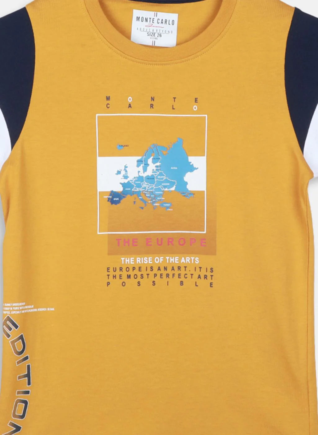 Boys Mustard Printed T-Shirt - Image 3