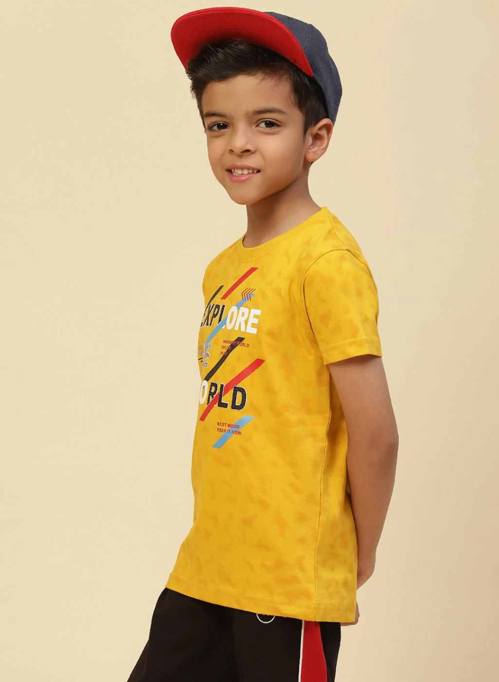 Boys Mustard Printed T-Shirt - Image 2