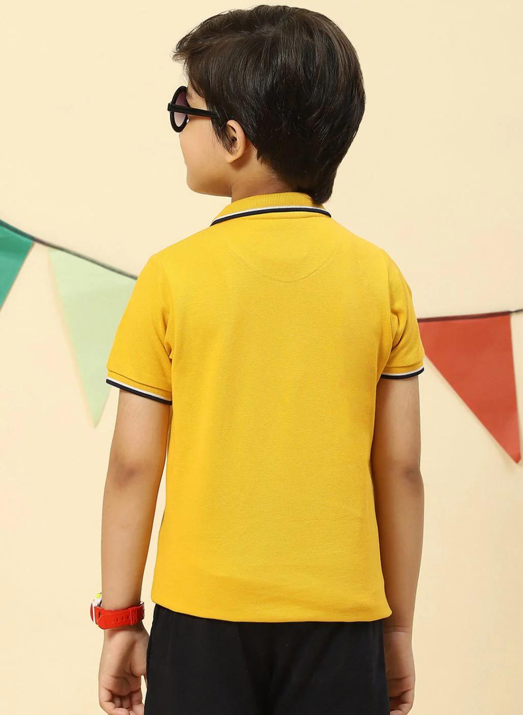 Boys Mustard Printed T-Shirt - Image 5