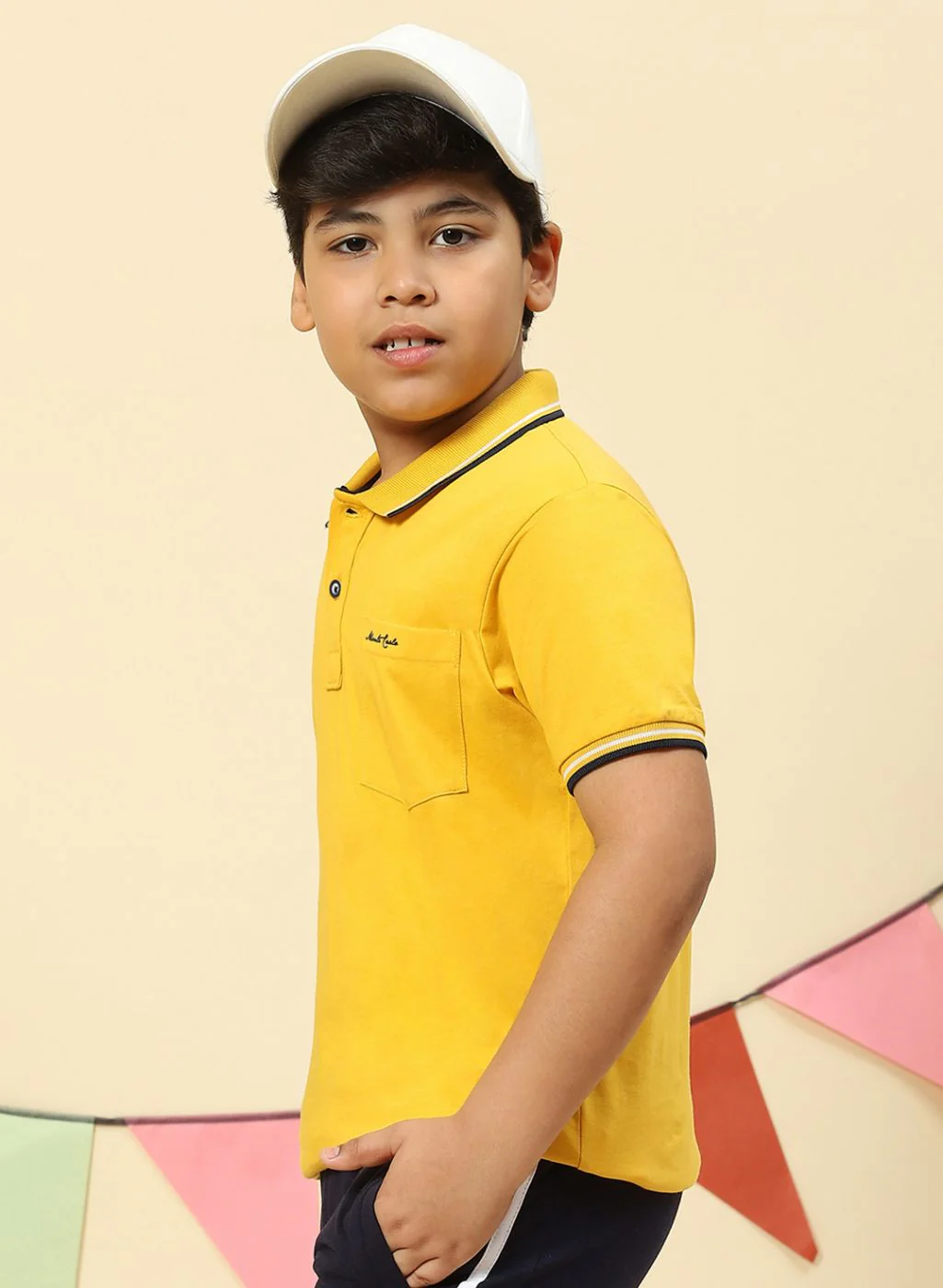 Boys Mustard Printed T-Shirt - Image 3