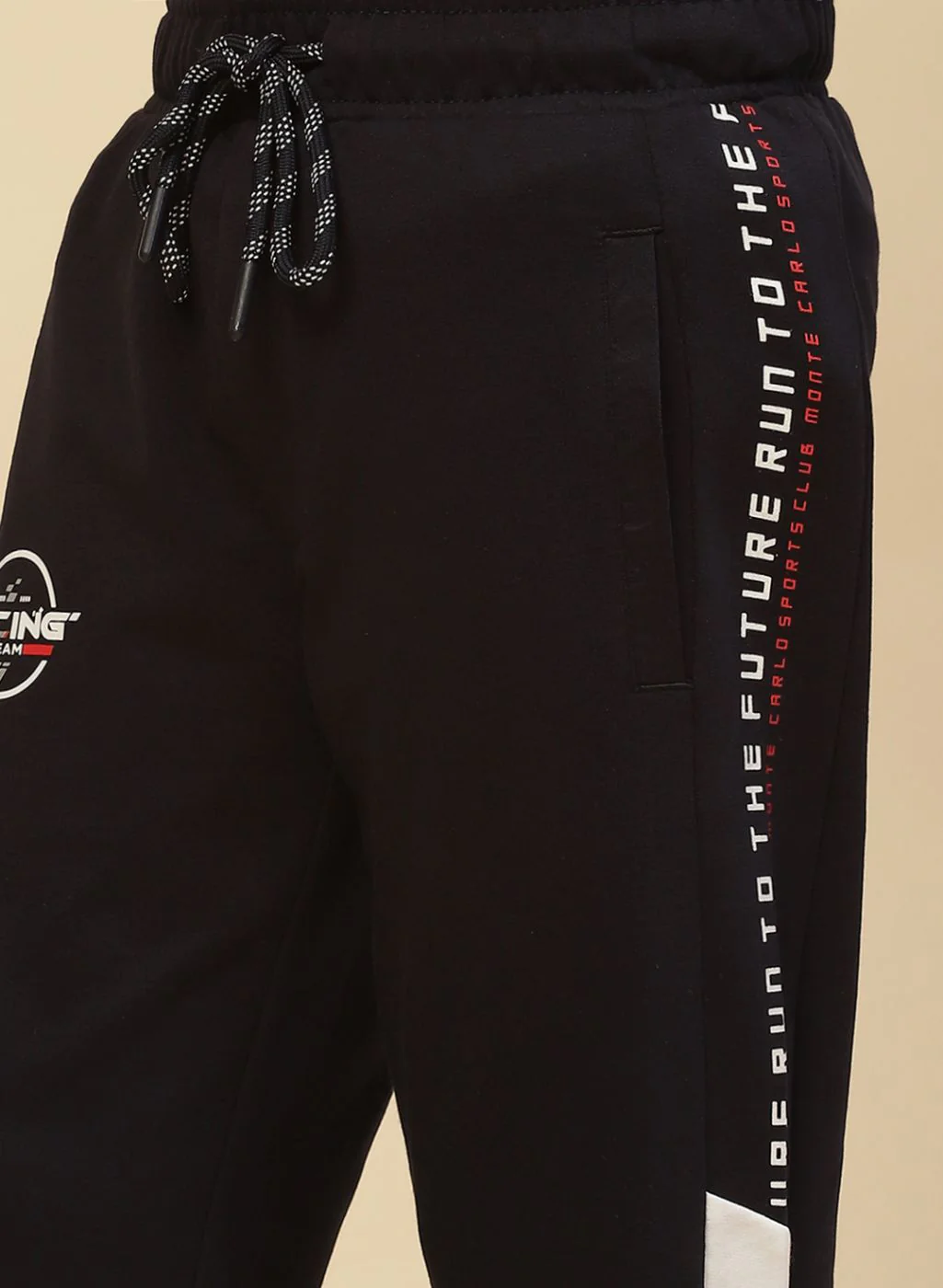 Boys NAvy Blue Printed Capri - Image 5