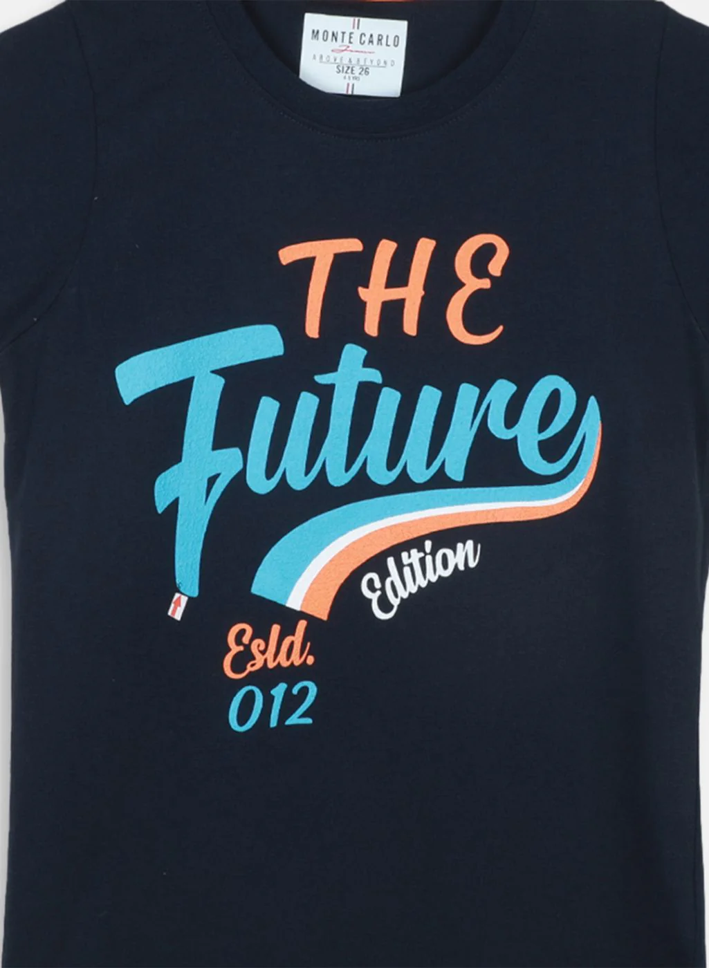 Boys Navy Blue Printed T-Shirt - Image 3
