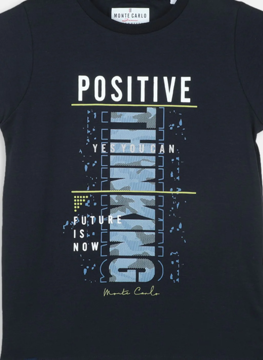 Boys Navy Blue Printed T-Shirt - Image 2