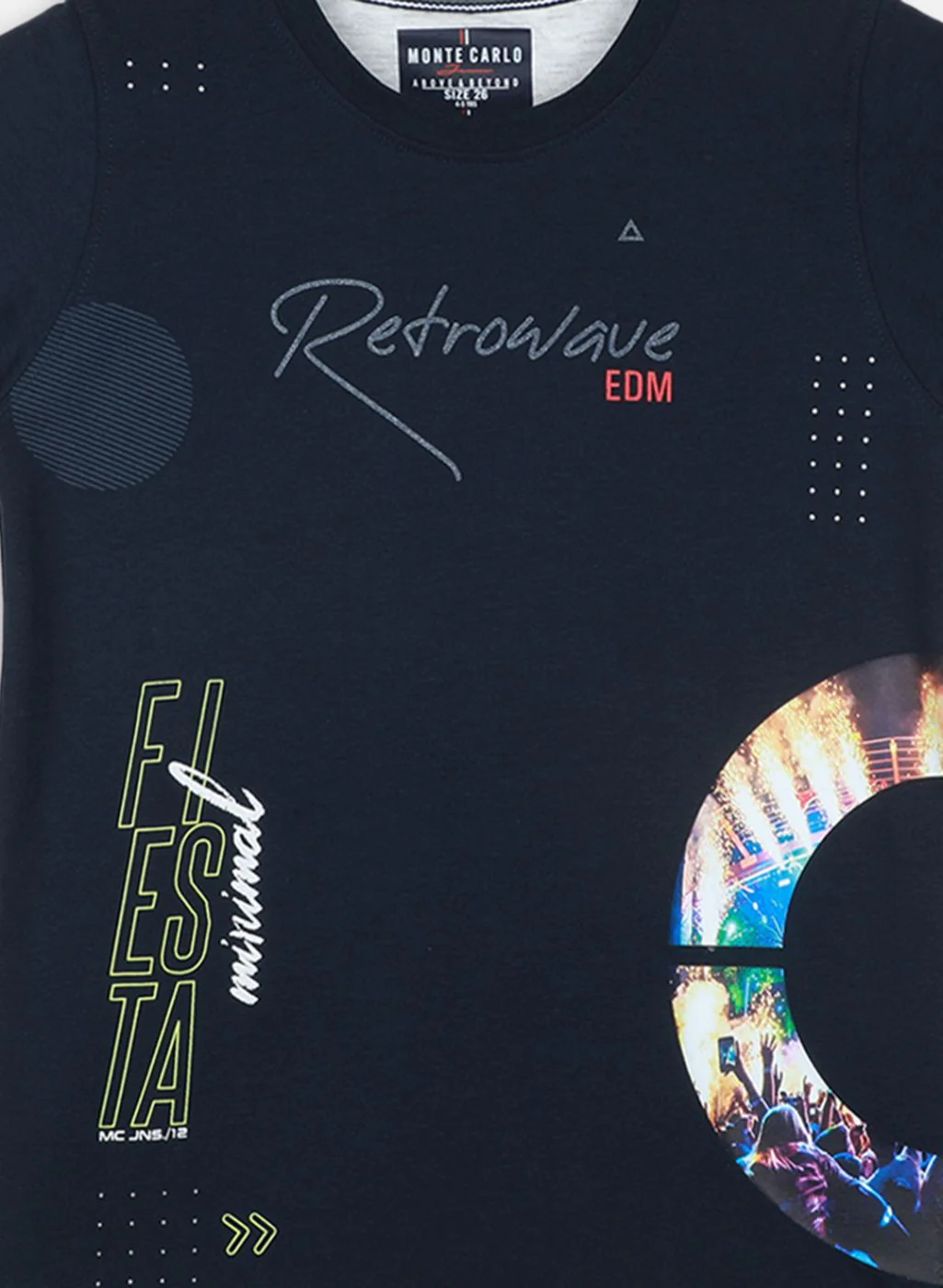 Boys Navy Blue Printed T-Shirt - Image 3