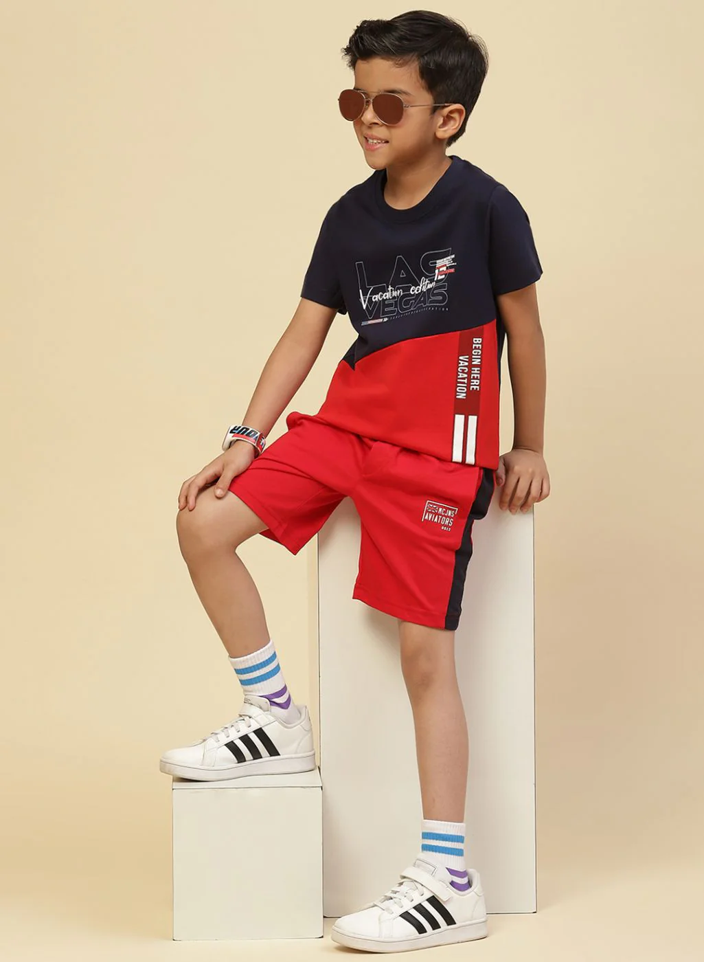 Boys Navy Blue Printed T-Shirt - Image 5