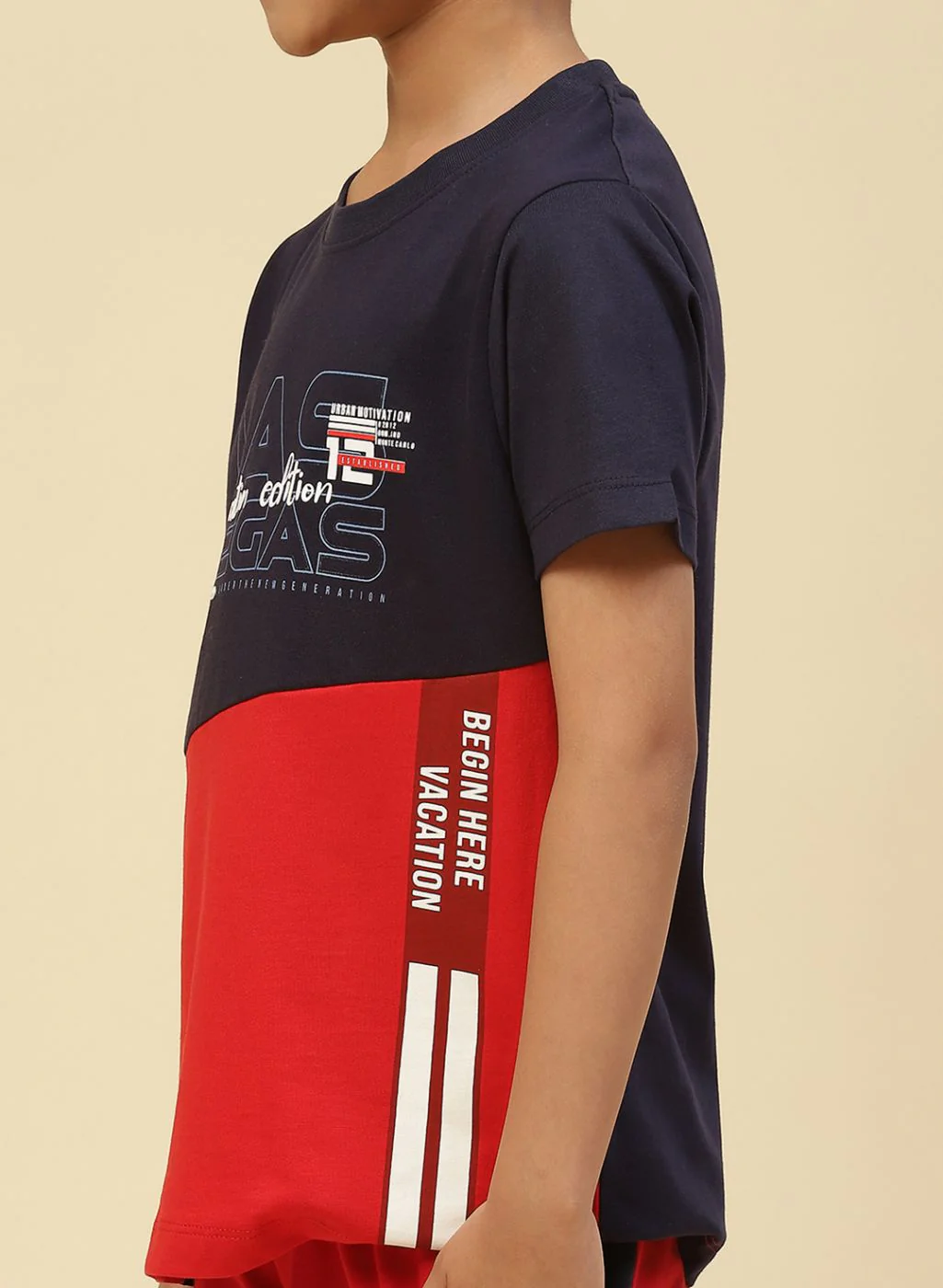 Boys Navy Blue Printed T-Shirt - Image 6