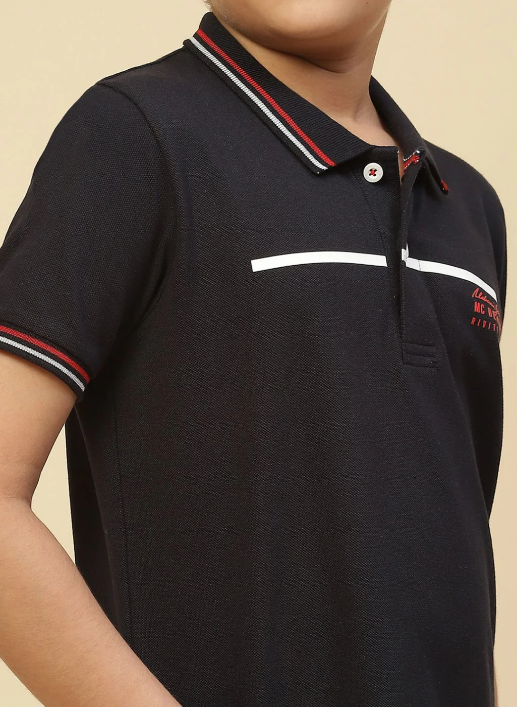 Boys Navy Blue Printed T-Shirt - Image 6