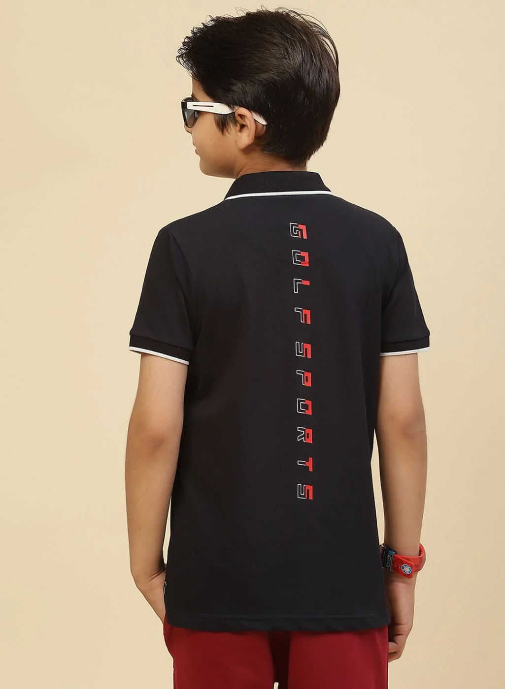 Boys Navy Blue Printed T-Shirt - Image 5