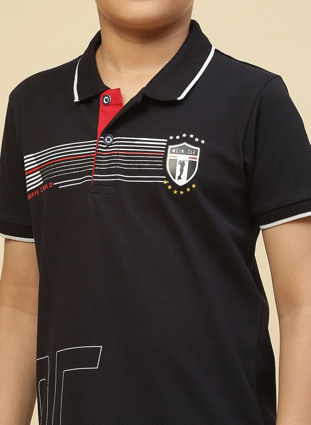 Boys Navy Blue Printed T-Shirt - Image 6