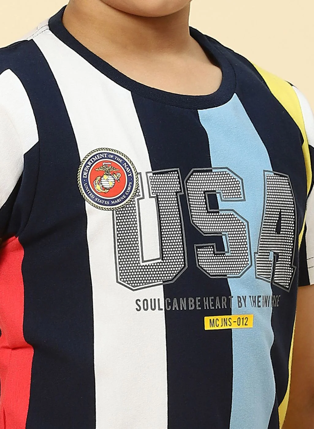Boys NAvy Blue Printed T-Shirt - Image 6