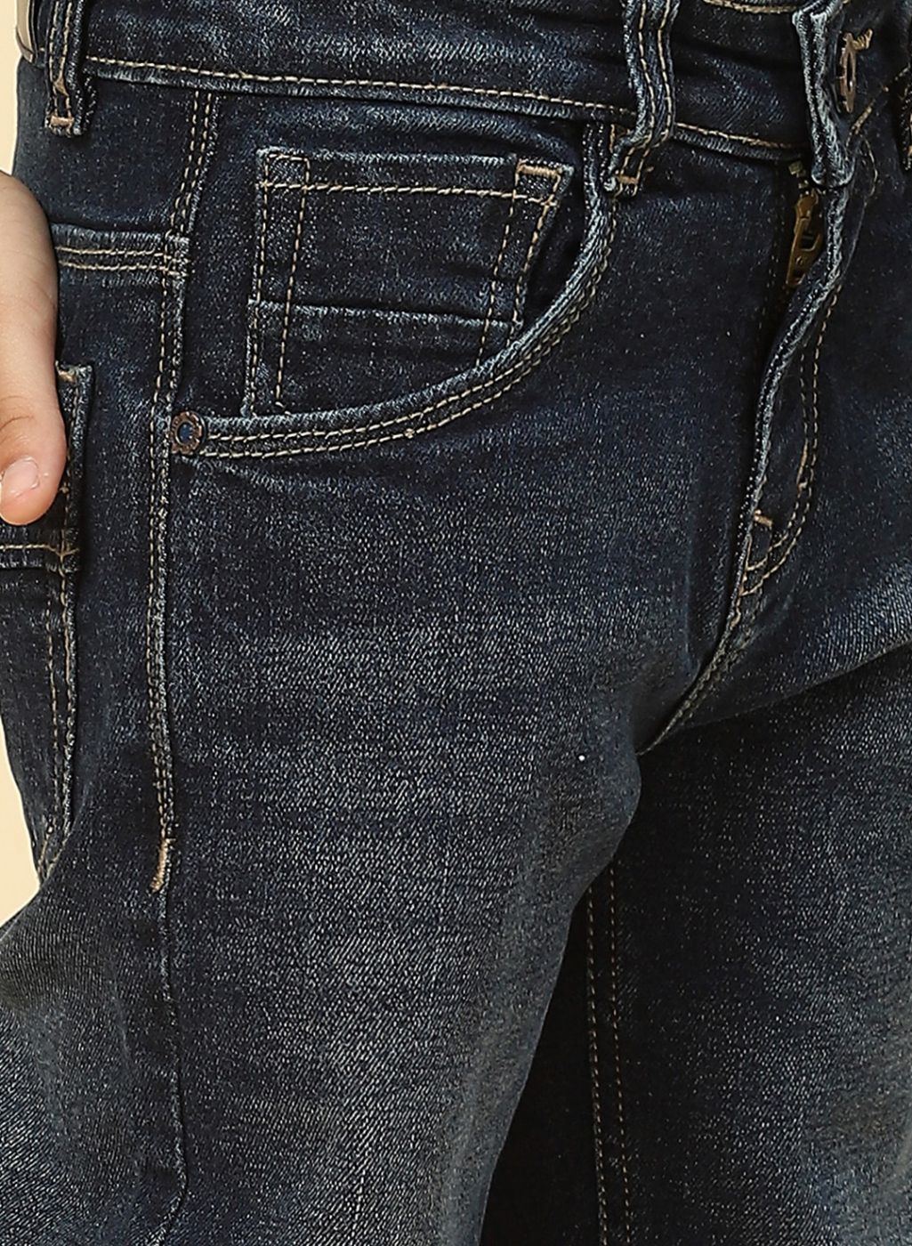 Boys NAvy Blue Regular Fit Denim - Image 6