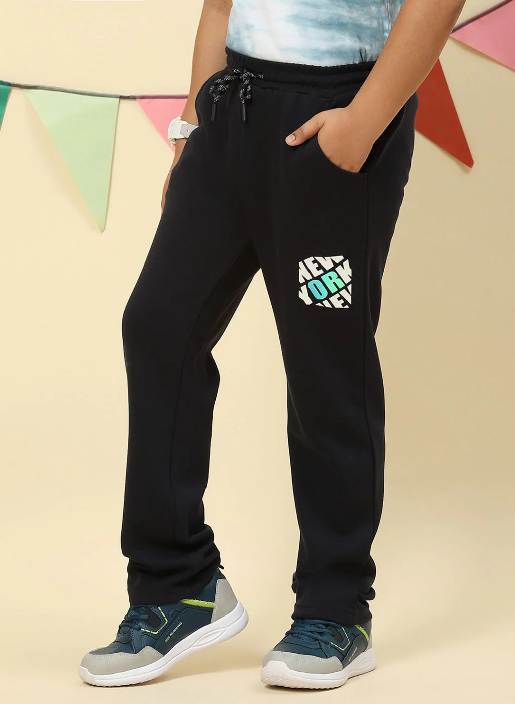 Boys NAvy Blue Regular Fit Lower - Image 3