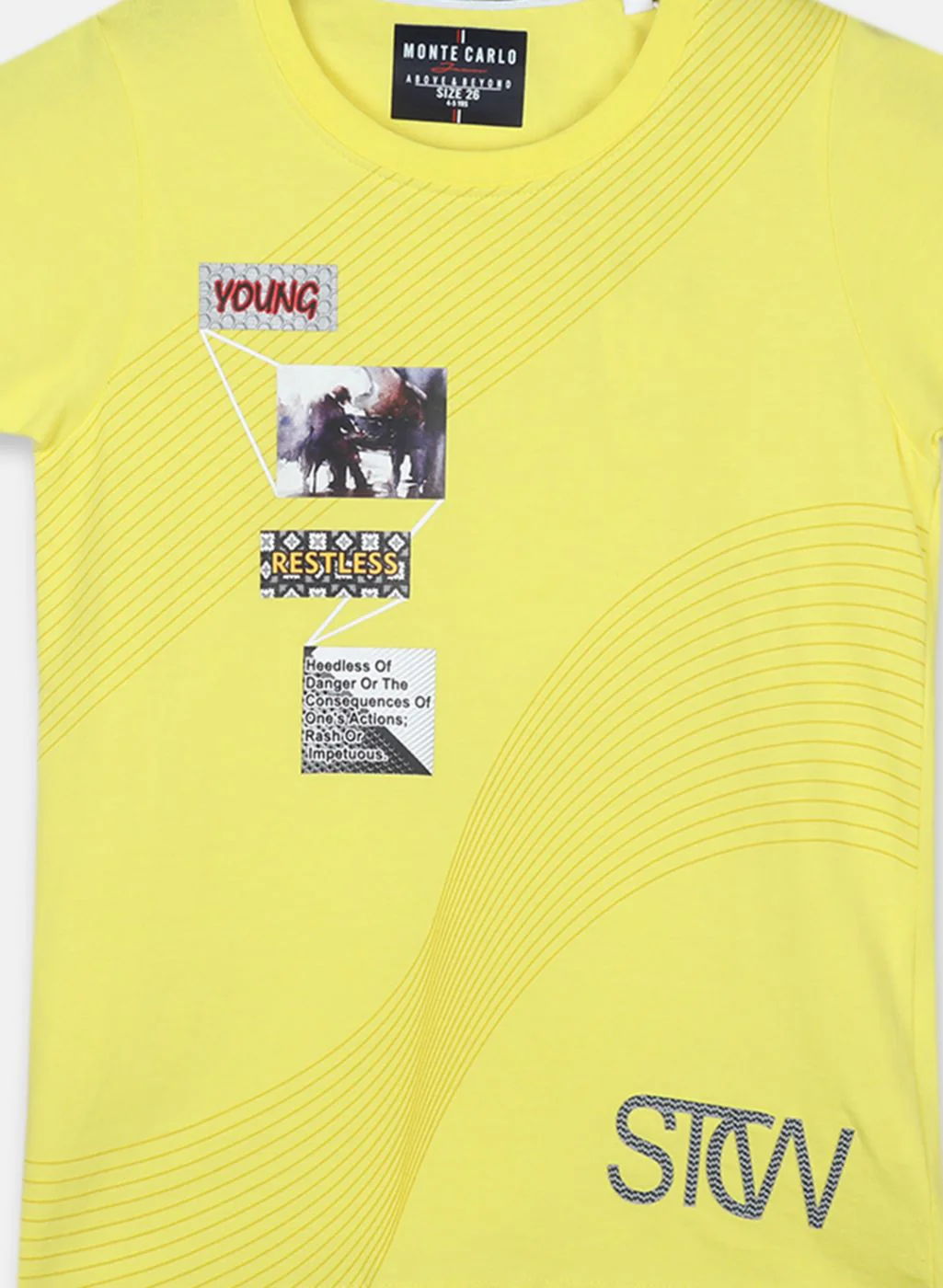 Boys Neon Green Printed T-Shirt - Image 3
