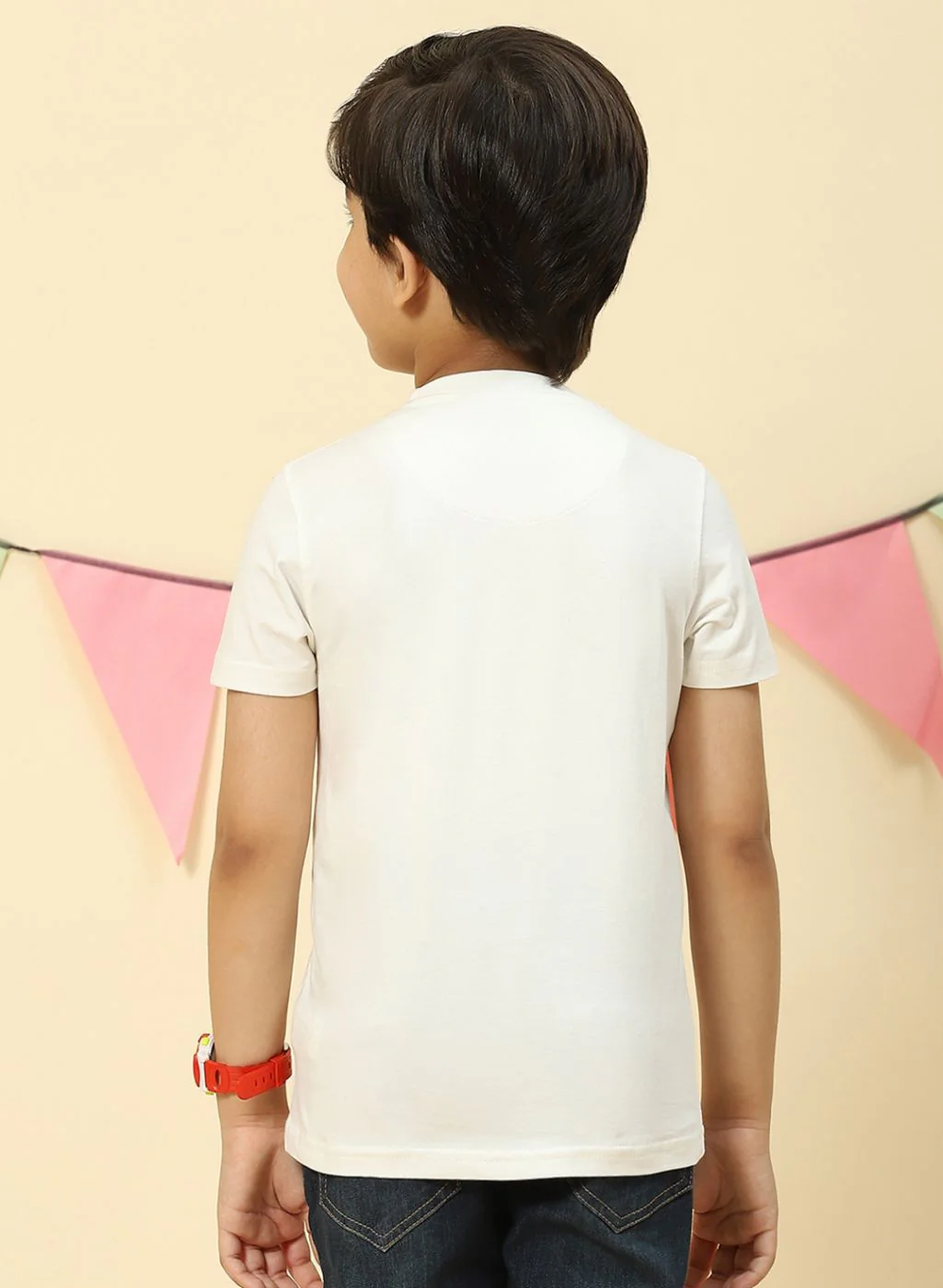 Boys Off White Printed T-Shirt - Image 5