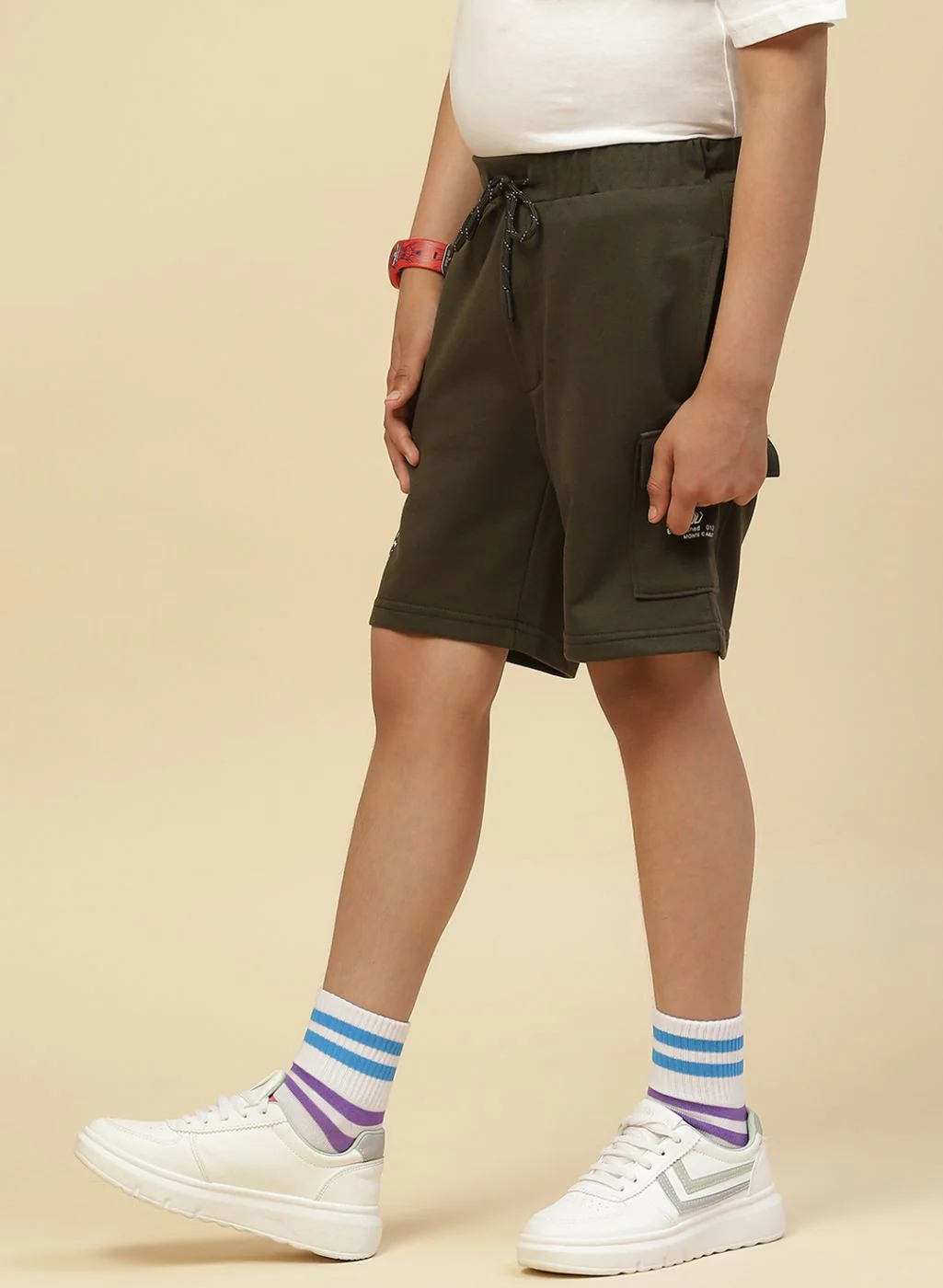 Boys Olive Printed Bermuda - Image 2