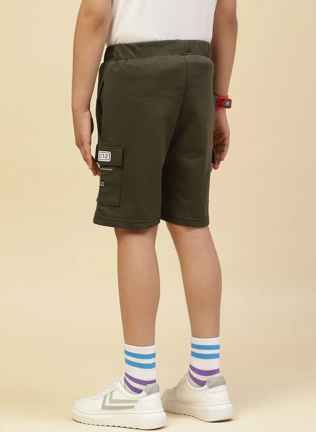 Boys Olive Printed Bermuda - Image 4