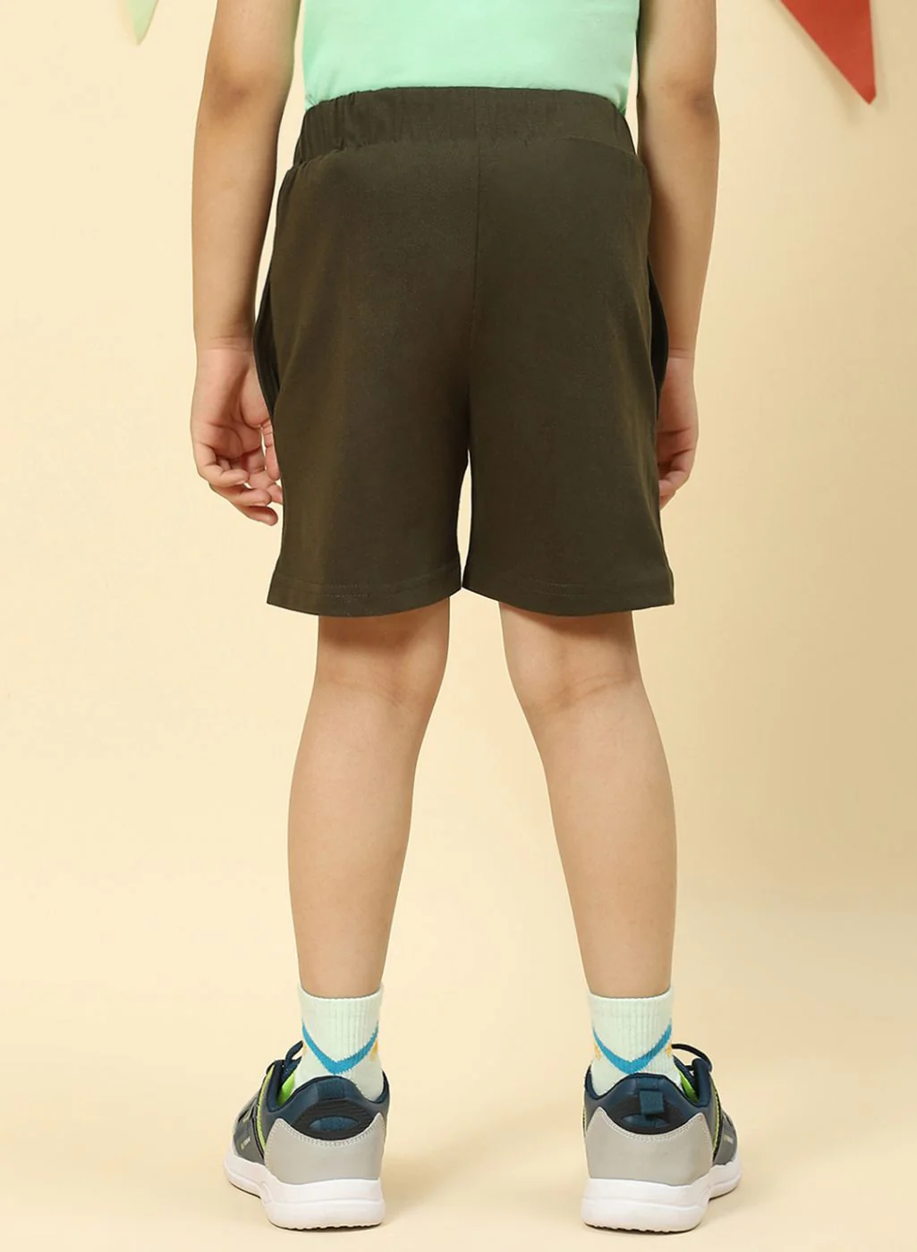 Boys Olive Printed Bermuda - Image 5