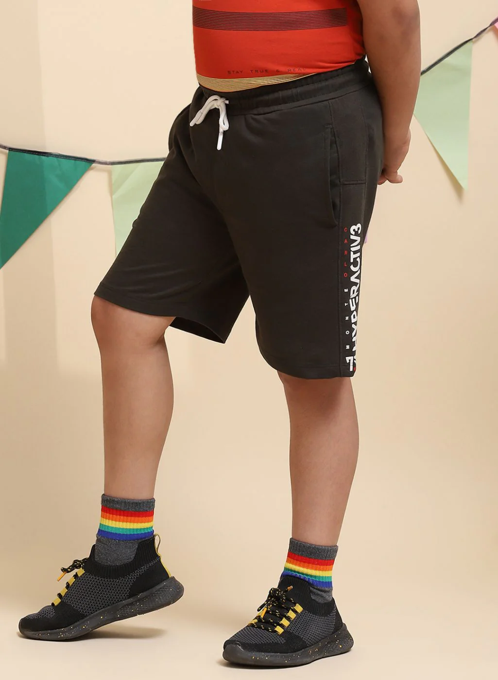 Boys Olive Printed Bermuda - Image 3