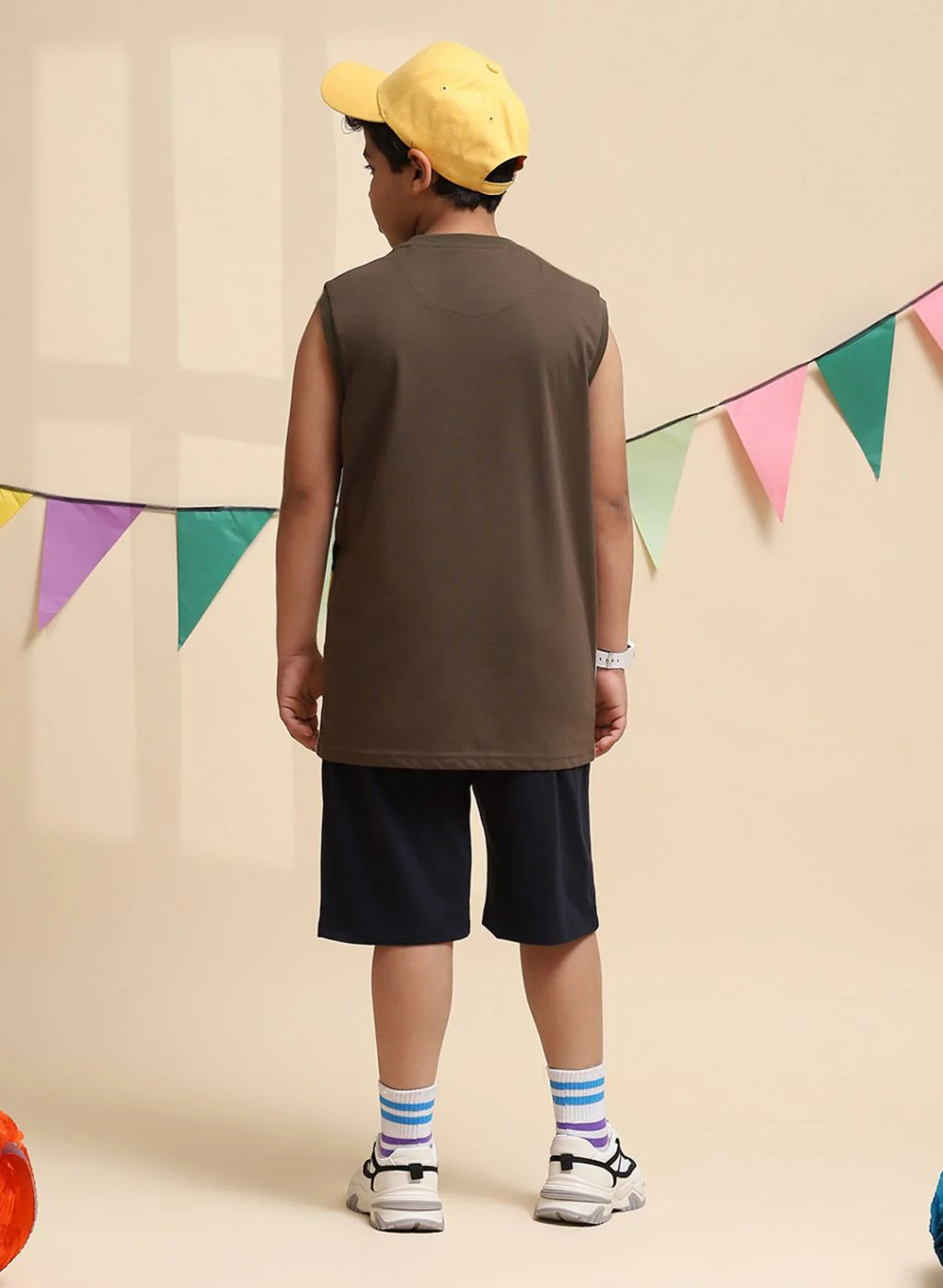Boys Olive Printed Sandow Set - Image 5