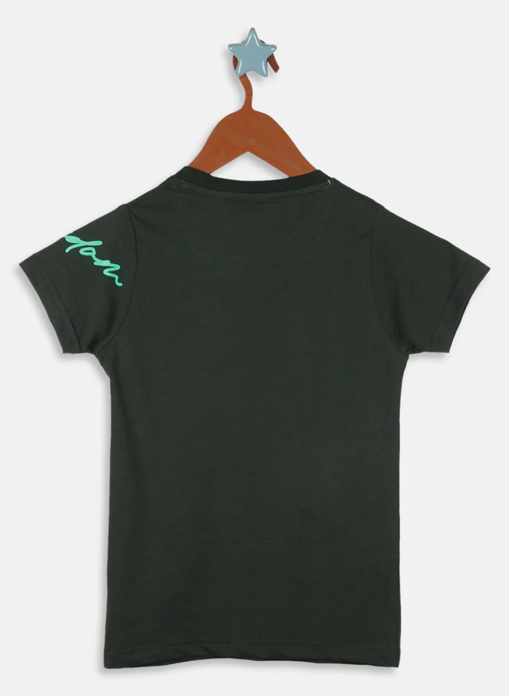 Boys Olive Printed T-Shirt - Image 2