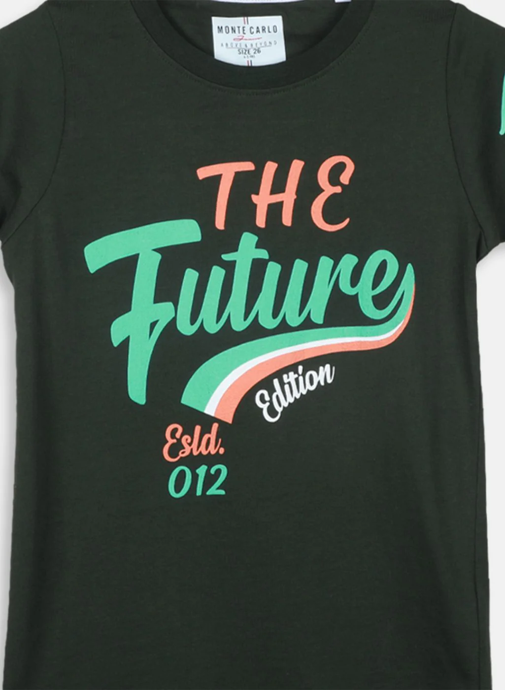 Boys Olive Printed T-Shirt - Image 3