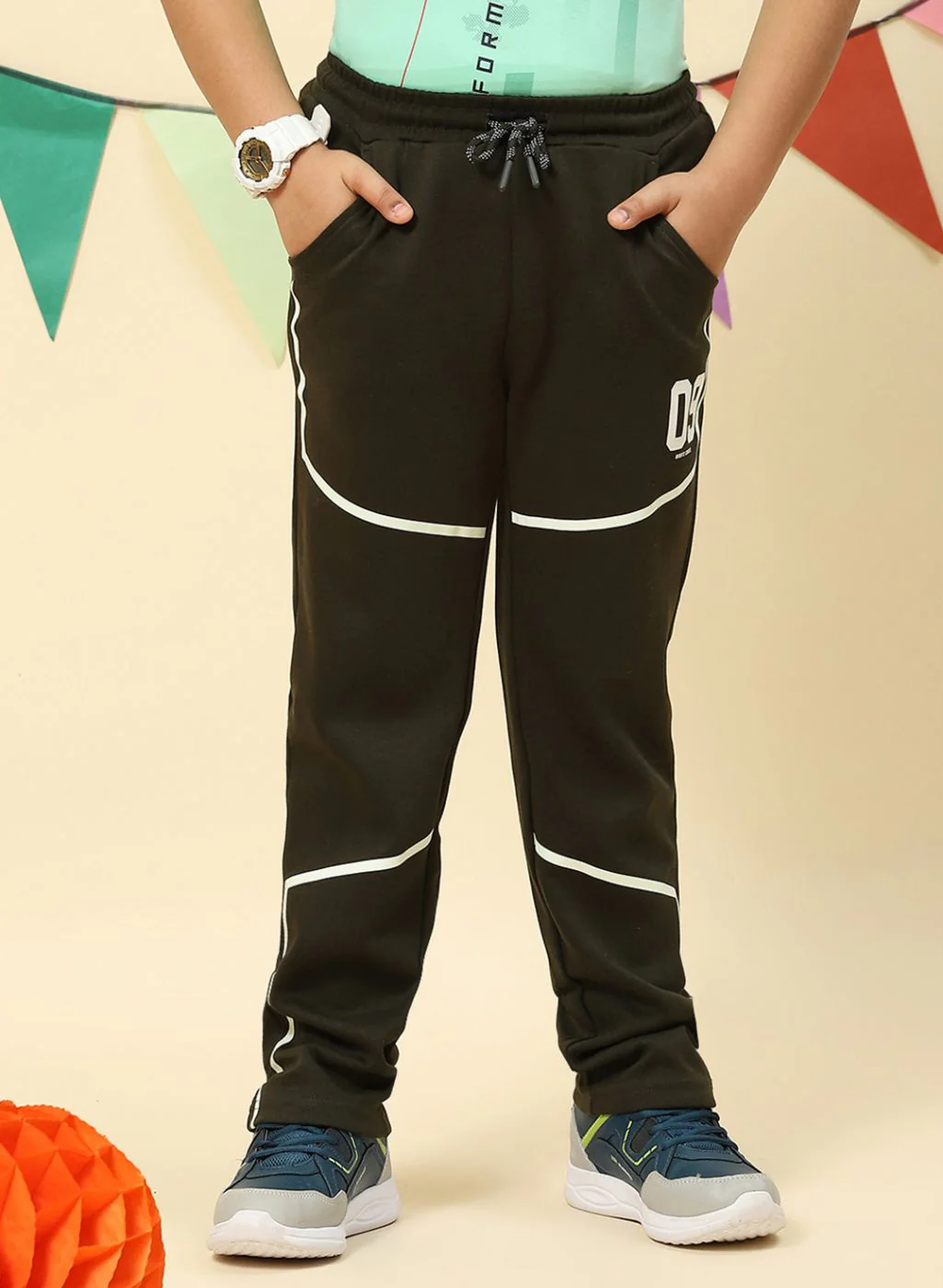 Boys Olive Regular Fit Lower - Image 2