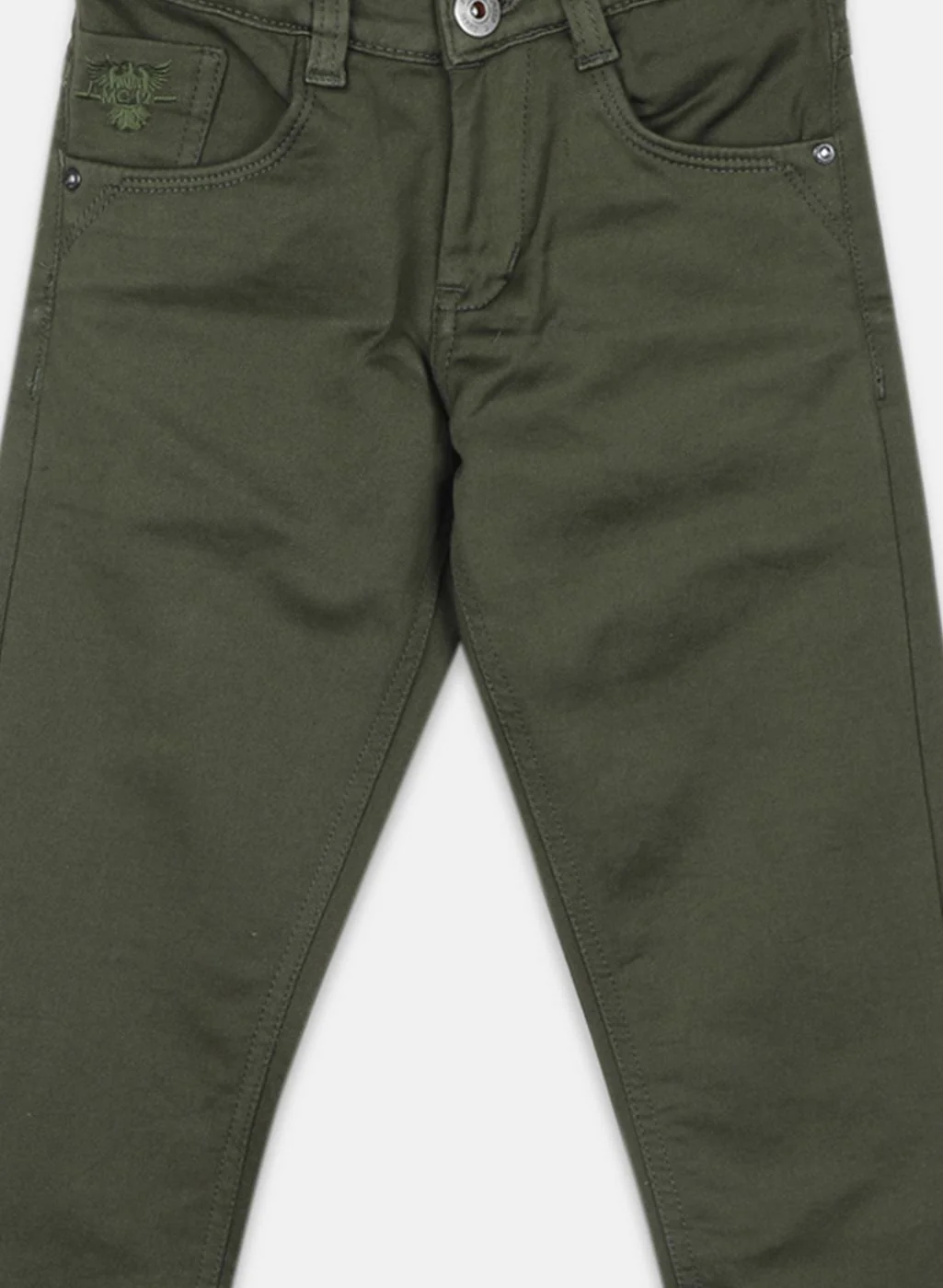 Boys Olive Slim Fit Denim - Image 3