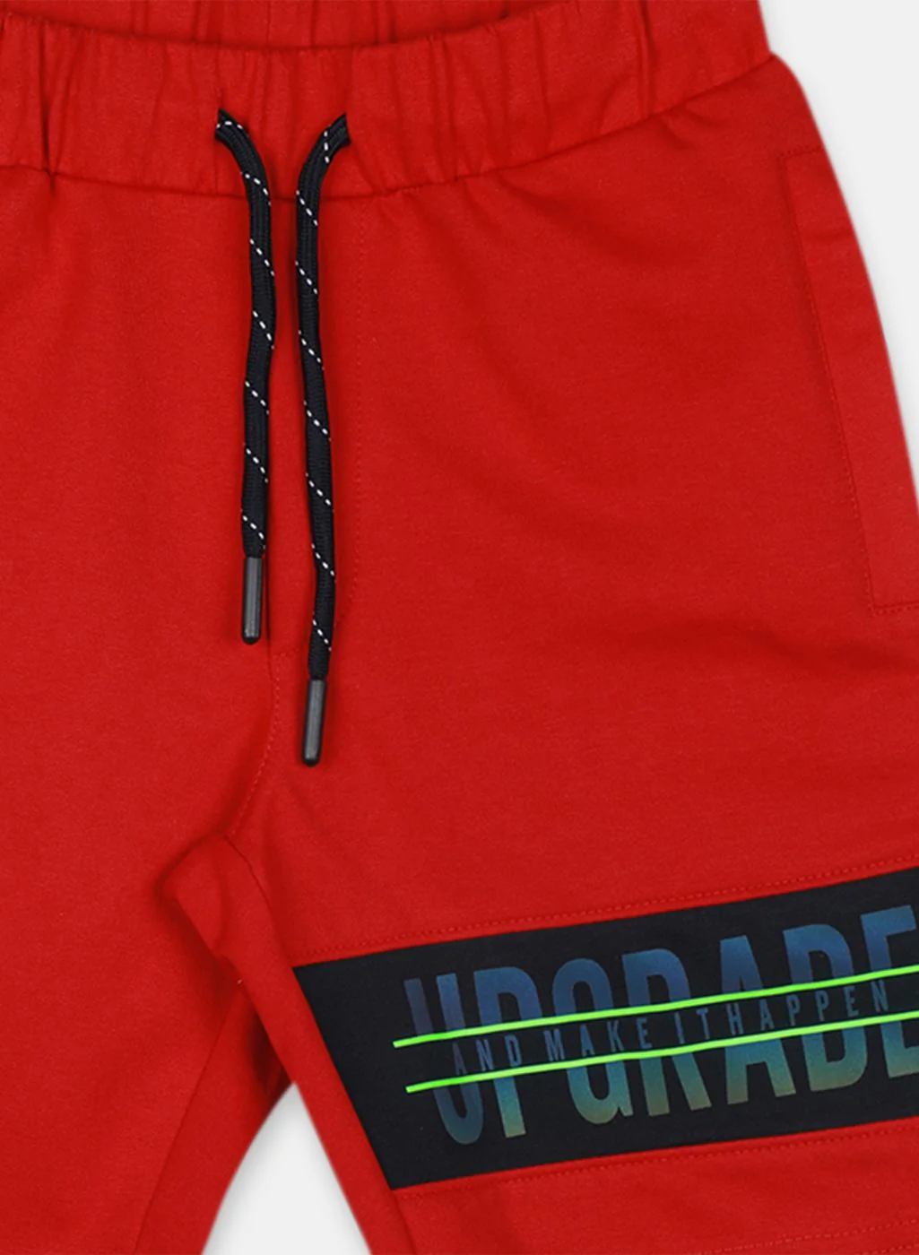 Boys Red Printed Bermuda - Image 3