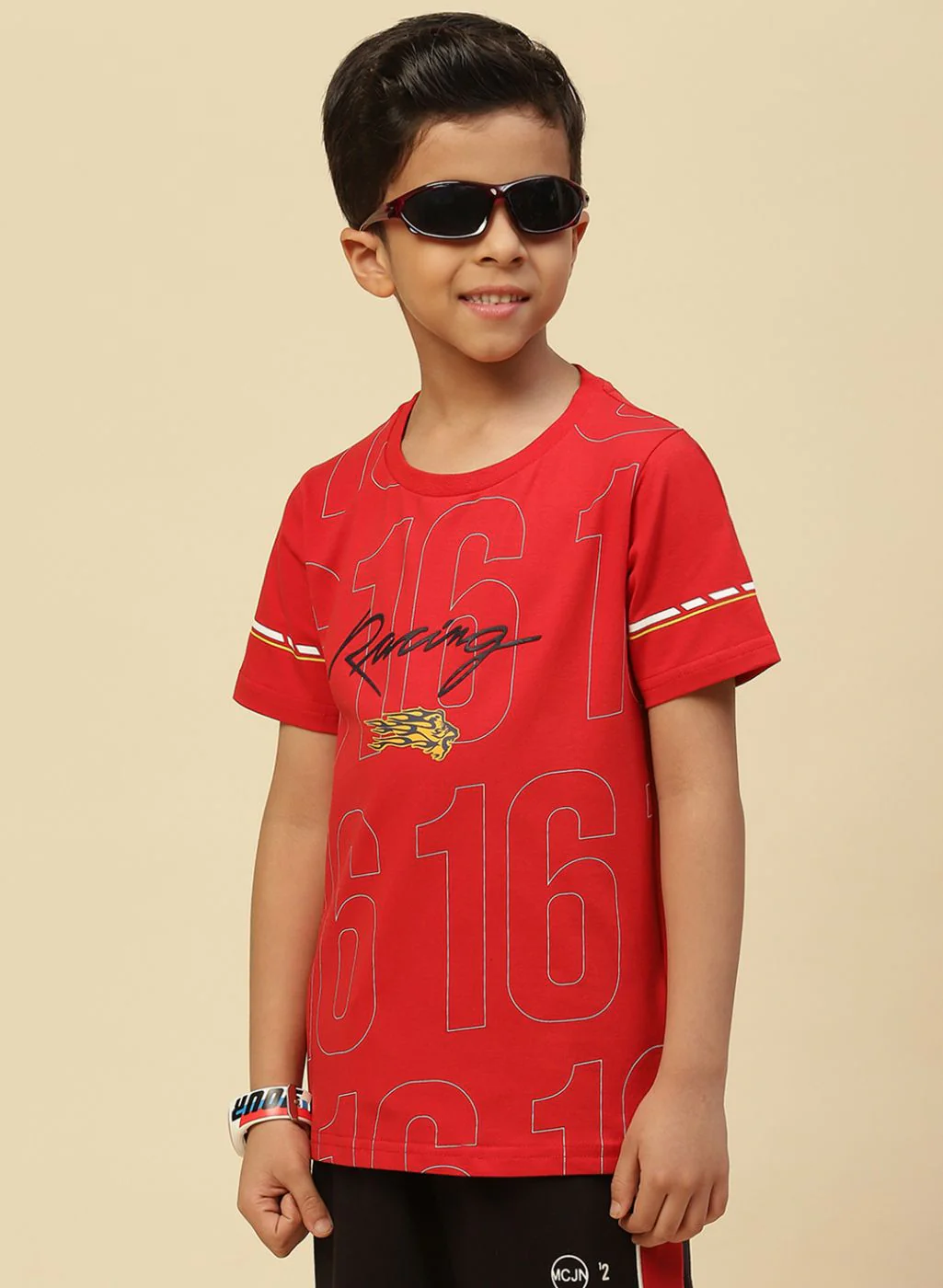 Boys Red Printed T-Shirt - Image 3