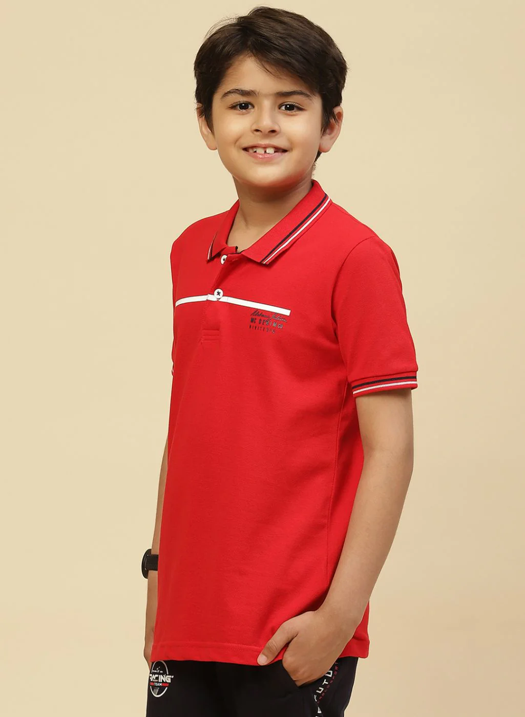 Boys Red Printed T-Shirt - Image 3