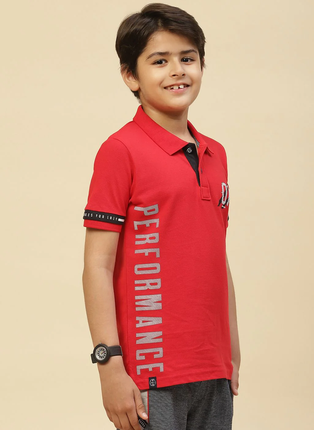 Boys Red Printed T-Shirt - Image 2