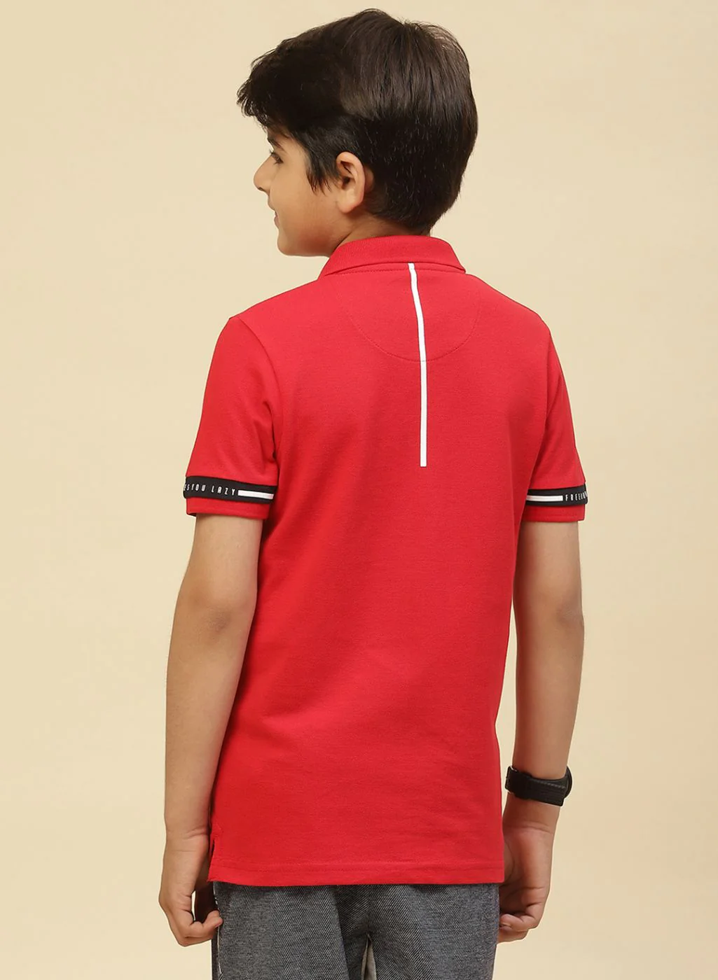 Boys Red Printed T-Shirt - Image 3