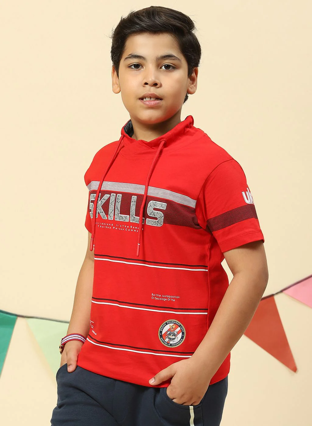Boys Red Printed T-Shirt - Image 3