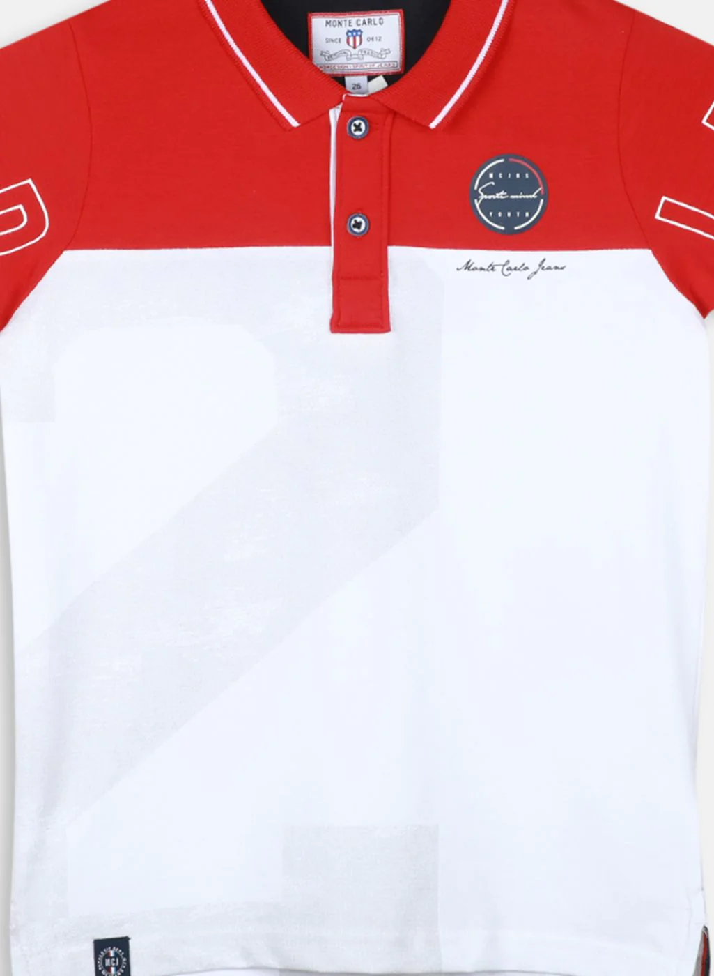 Boys Red & White Printed T-Shirt - Image 3