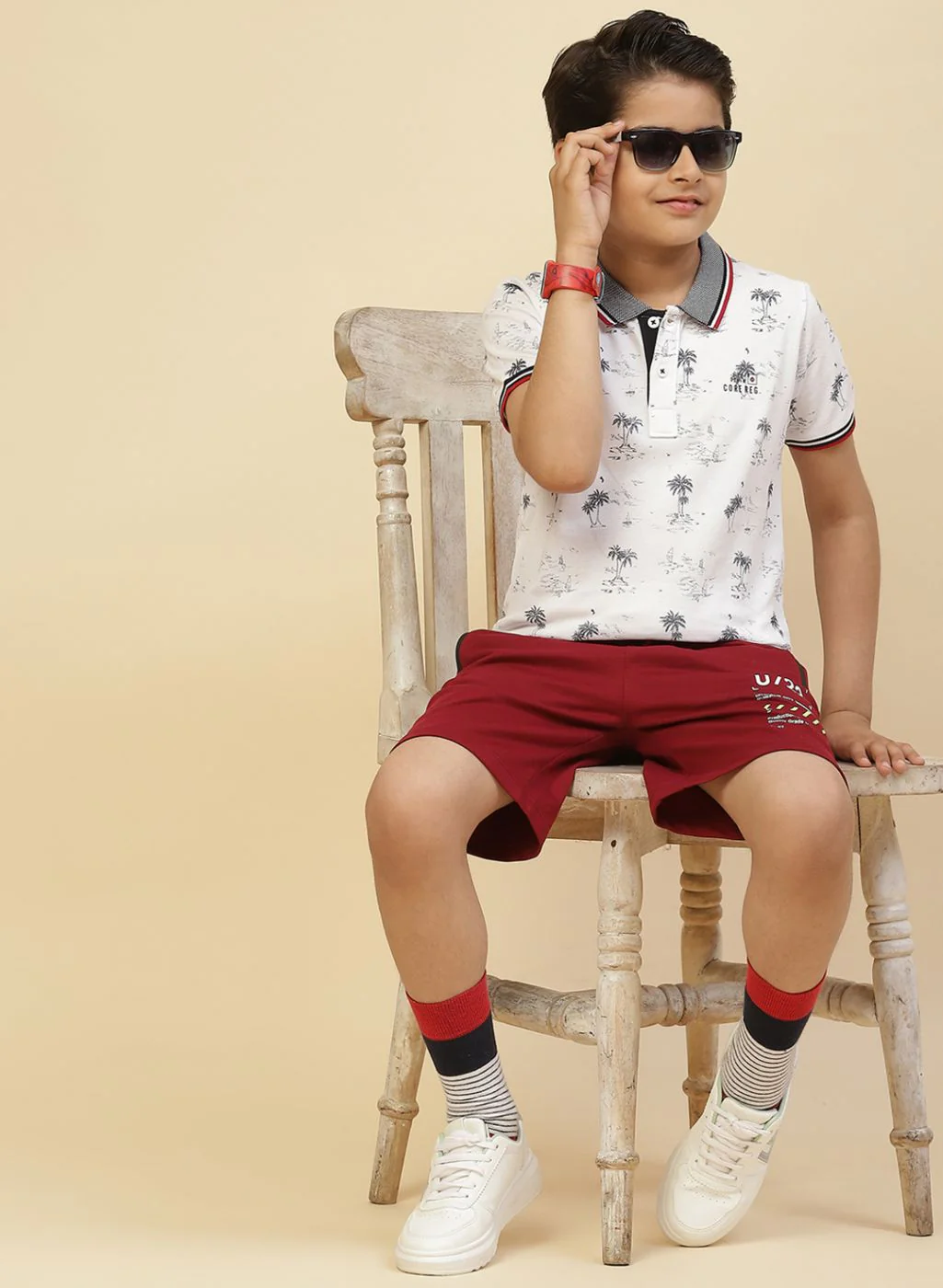 Boys White Printed T-Shirt - Image 2