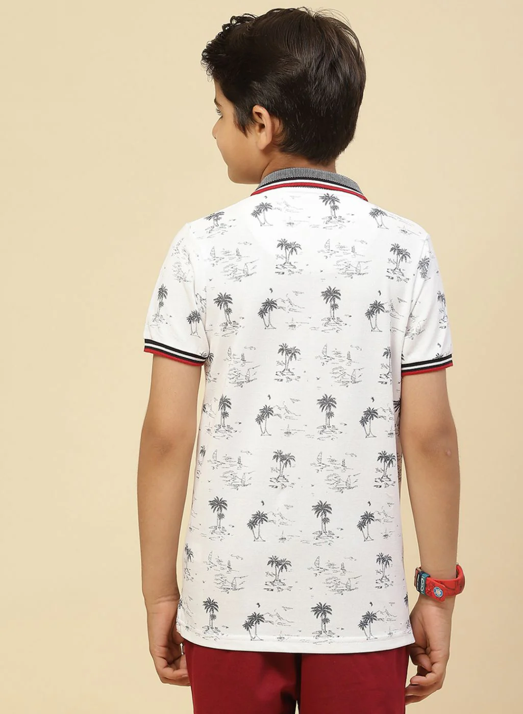 Boys White Printed T-Shirt - Image 5