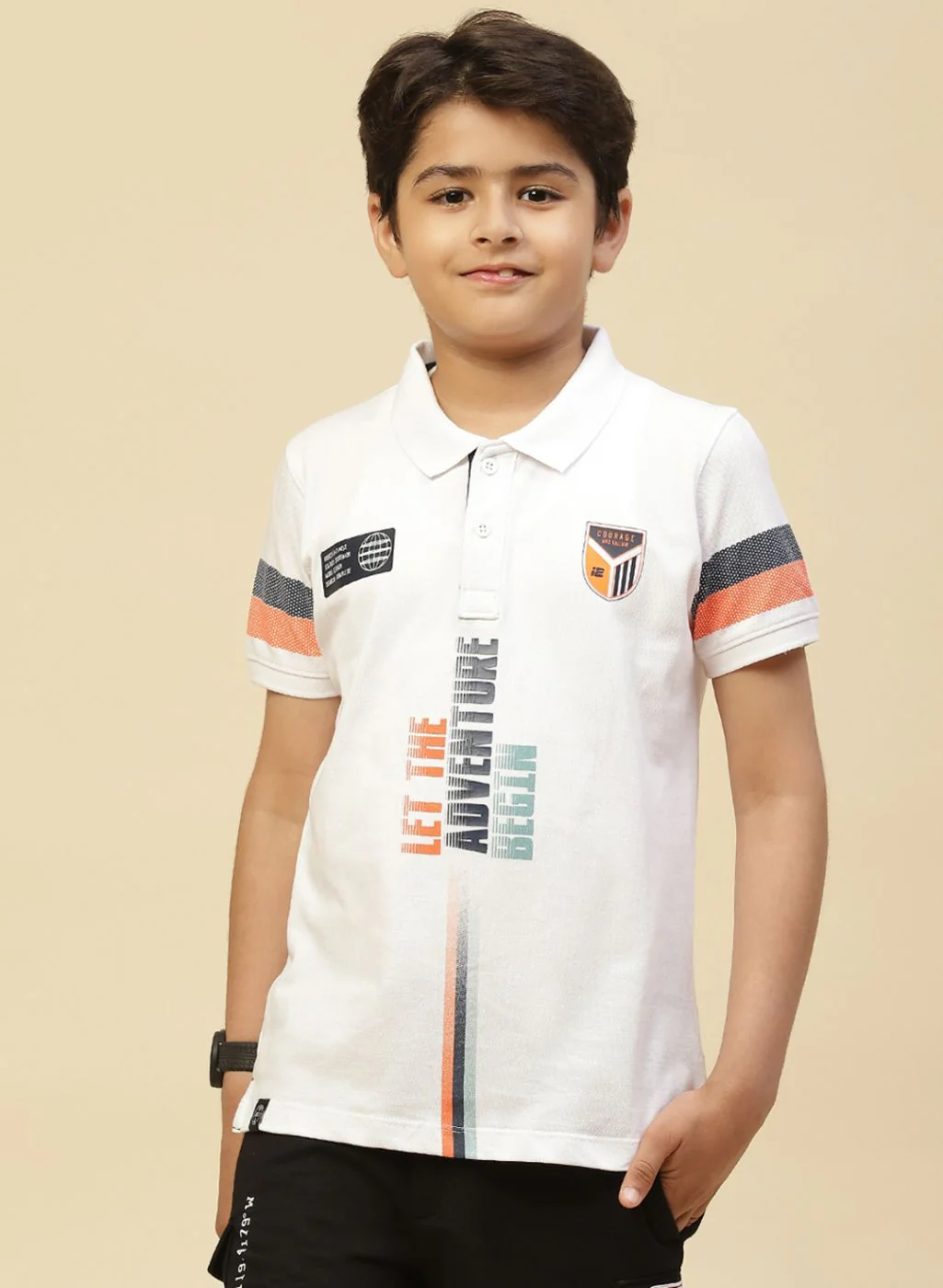 Boys White Printed T-Shirt - Image 2