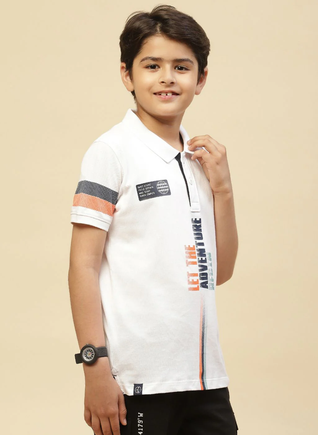 Boys White Printed T-Shirt - Image 4