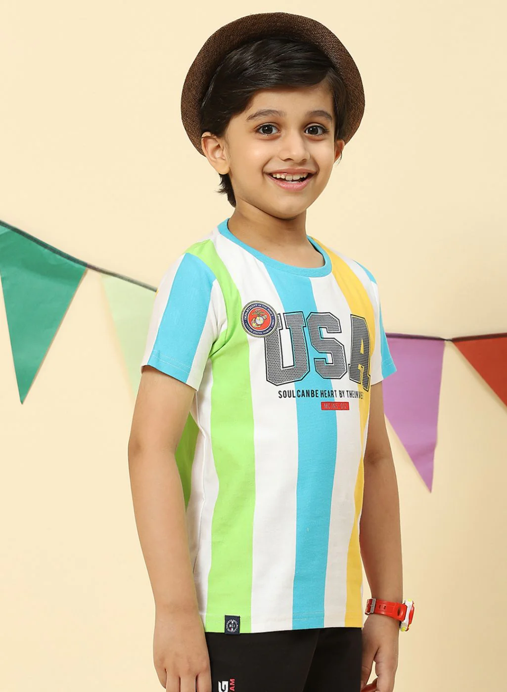 Boys White Printed T-Shirt - Image 4