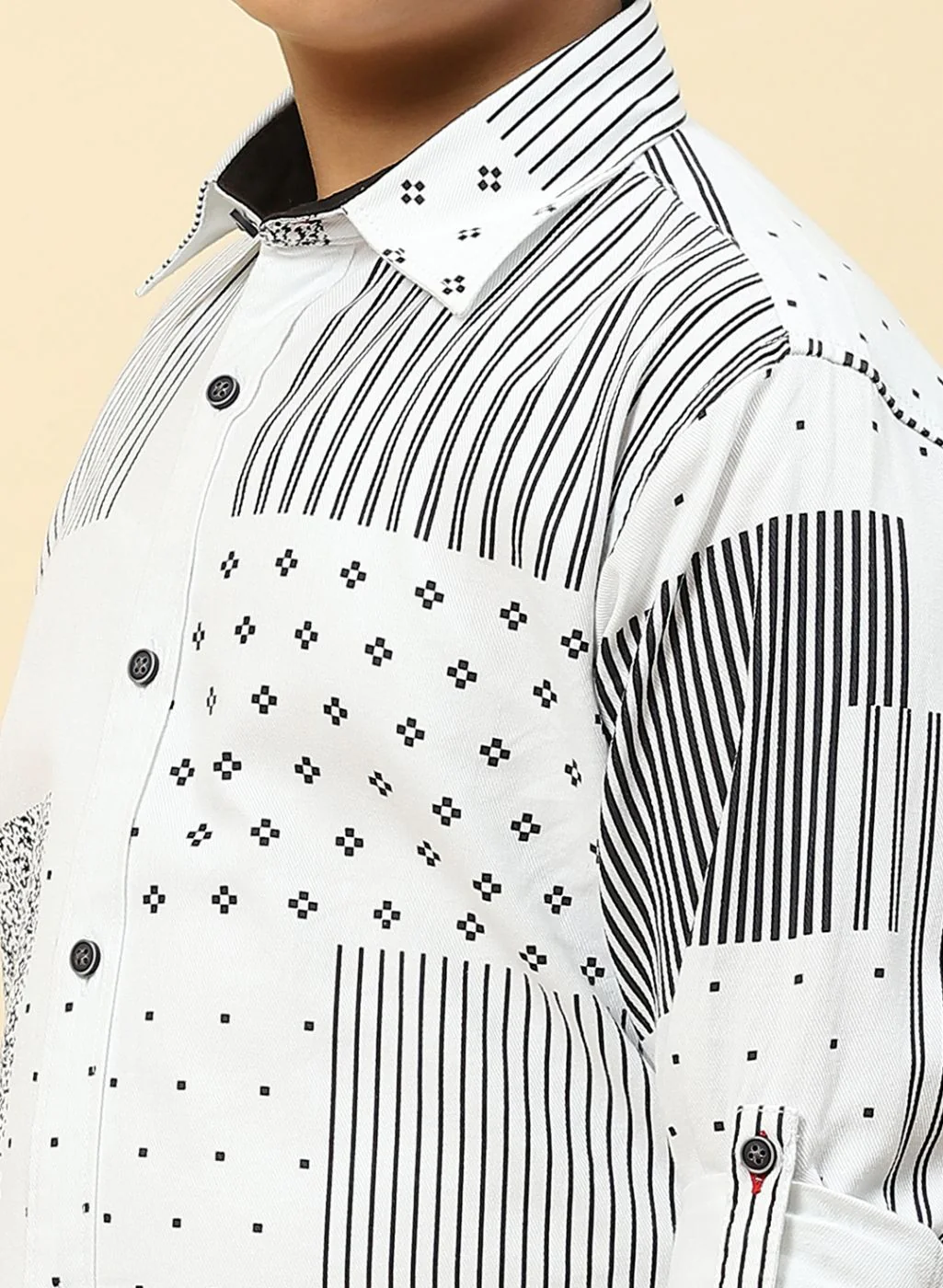 Boys White Solid Shirt - Image 6