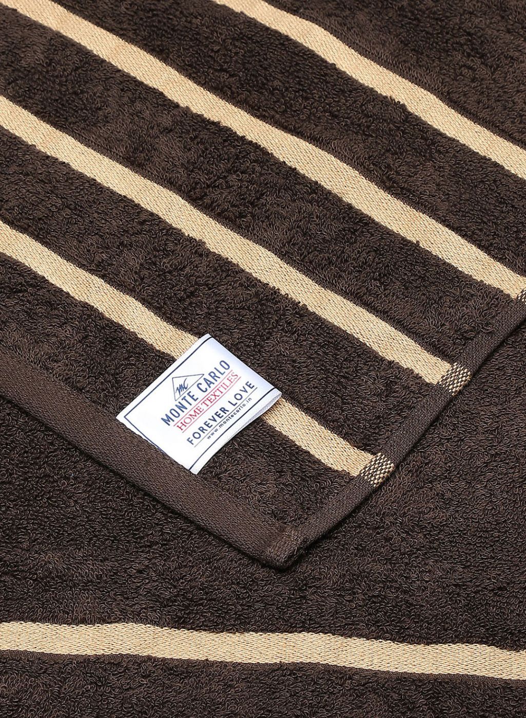 Brown & Beige Cotton 525 GSM Bath Towel (Pack of 2) - Image 5
