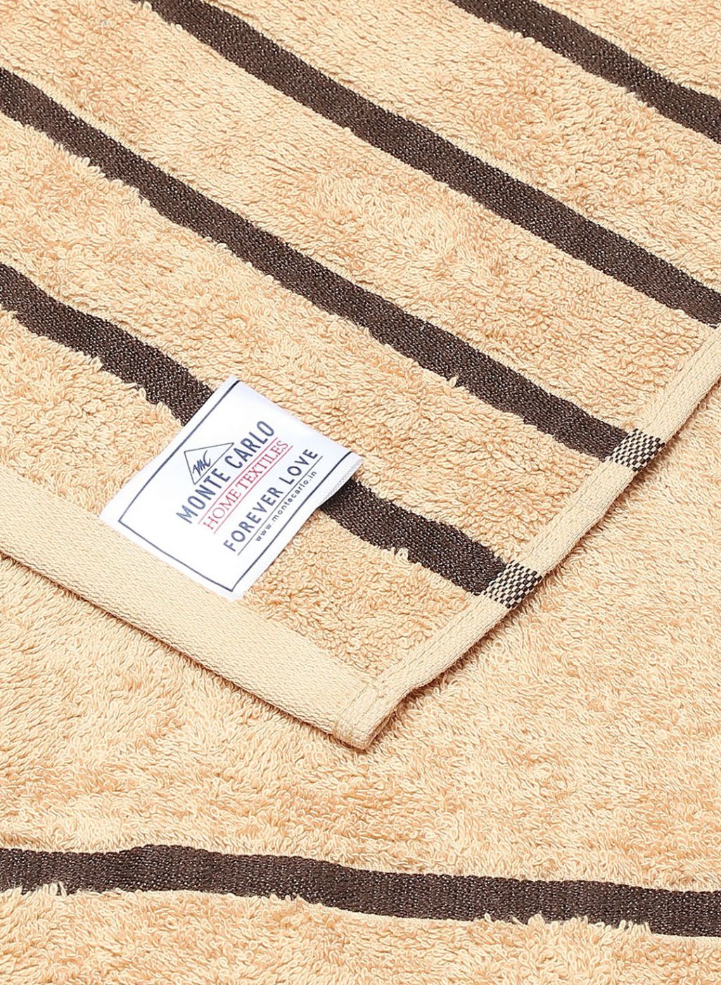 Brown & Beige Cotton 525 GSM Bath Towel (Pack of 2) - Image 6